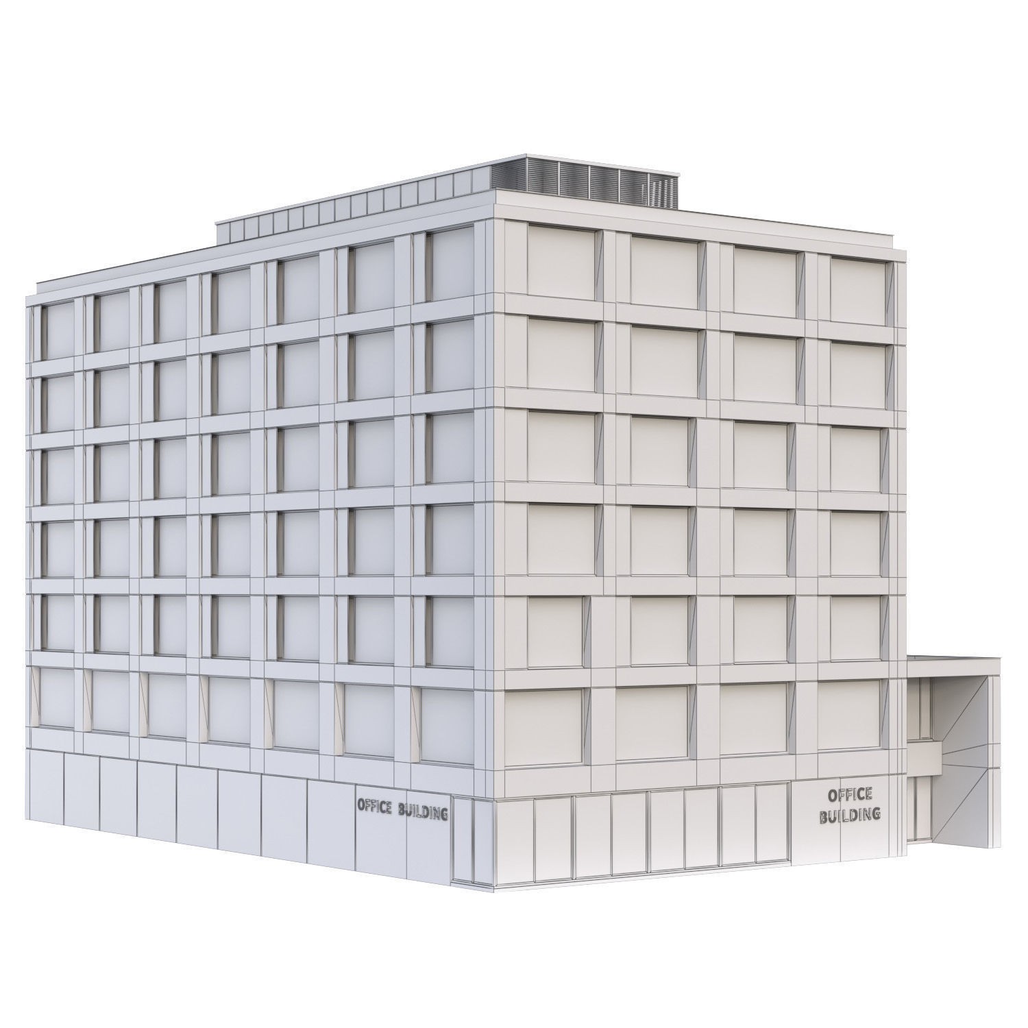 Office Building 3D Model – Contemporary Architecture with Interior Details - View 7