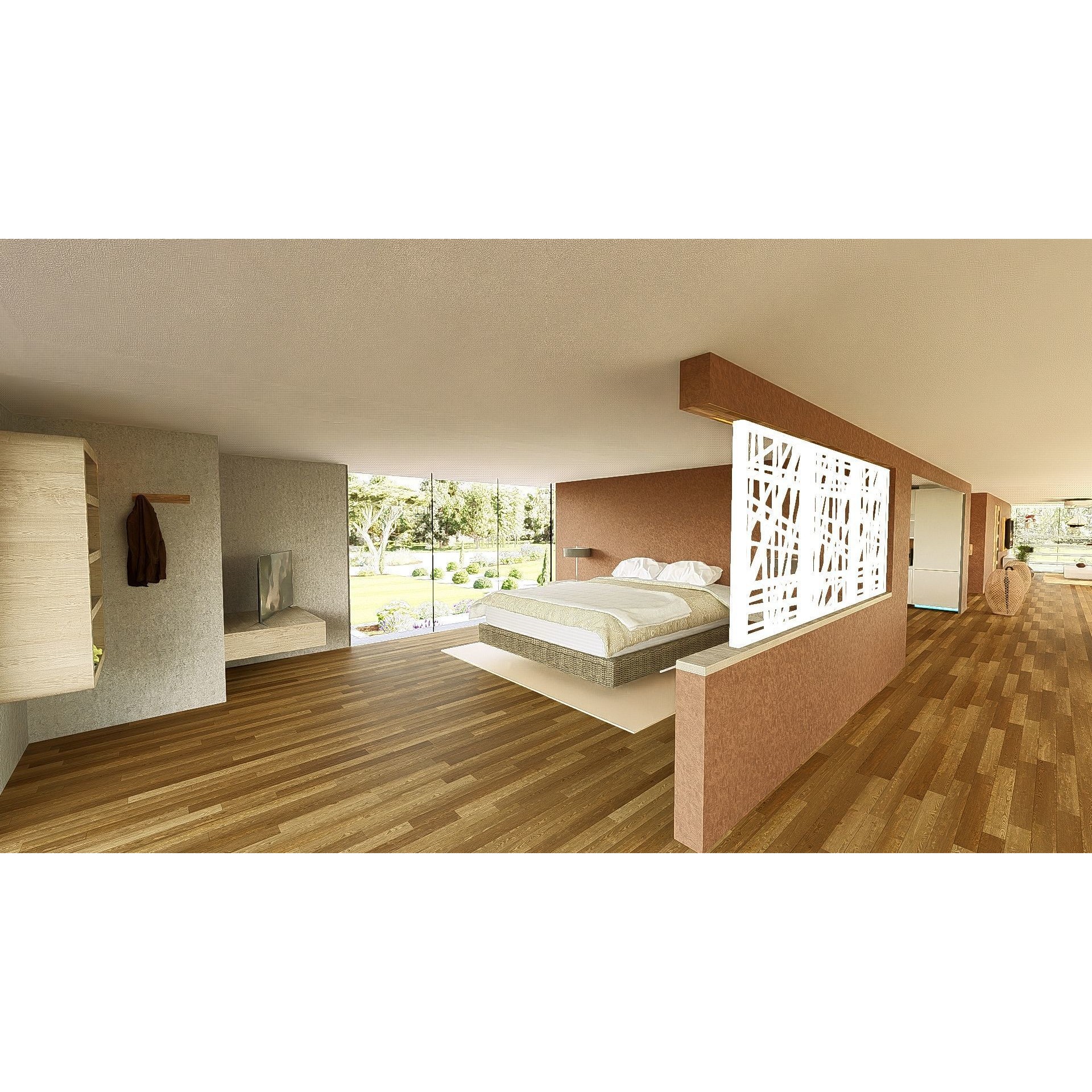 Modern Villa 3D Model – Minimalist Concrete Architecture with Luxury Landscape - View 14