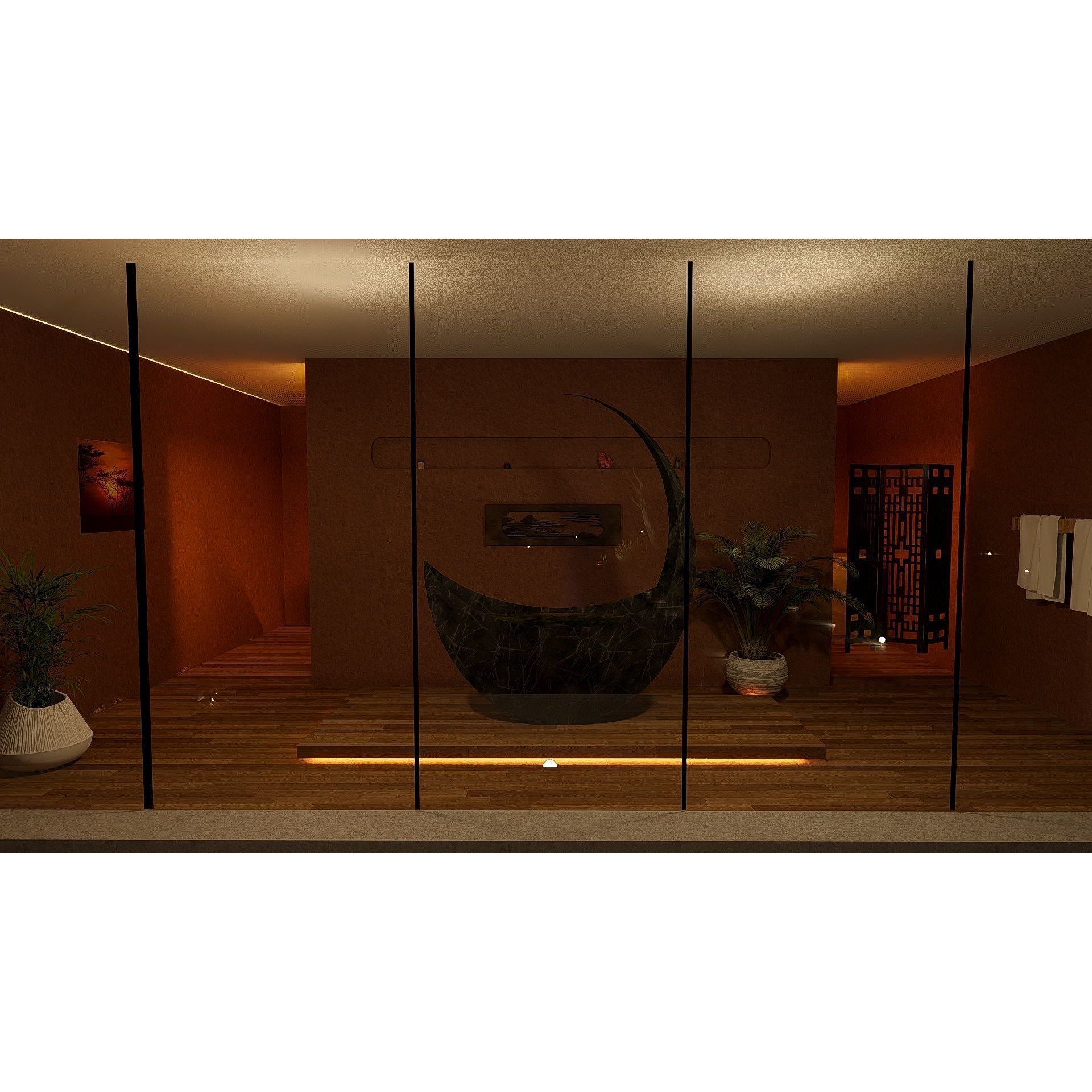 Modern Villa 3D Model – Minimalist Concrete Architecture with Luxury Landscape - View 16