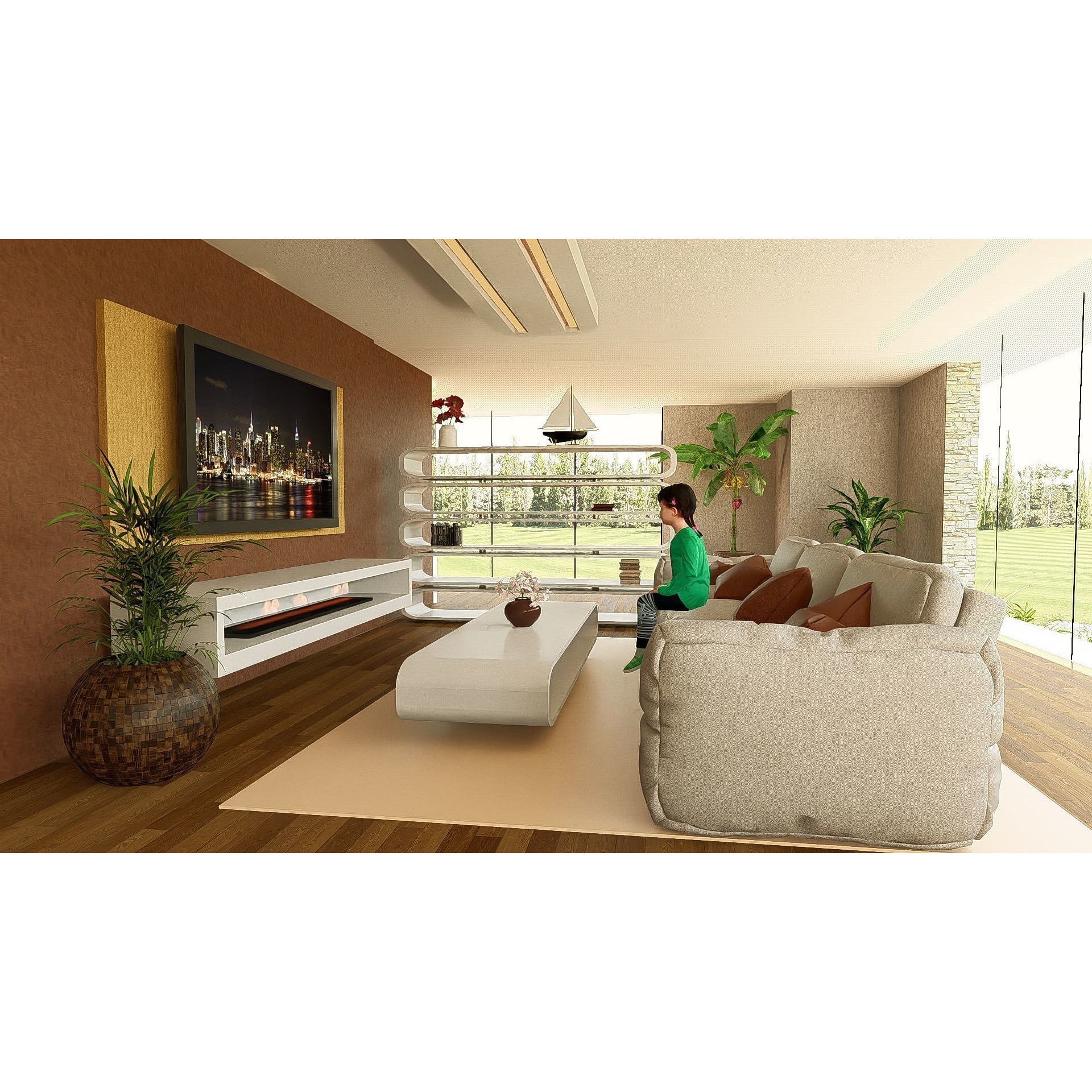 Modern Villa 3D Model – Minimalist Concrete Architecture with Luxury Landscape - View 18