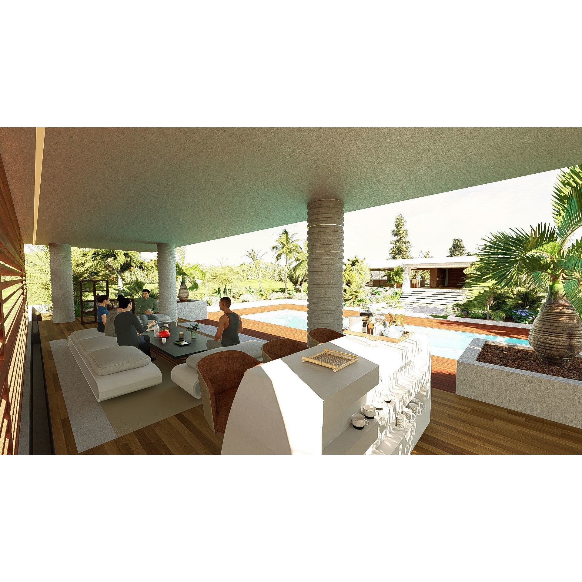 Modern Villa 3D Model – Minimalist Concrete Architecture with Luxury Landscape - View 31