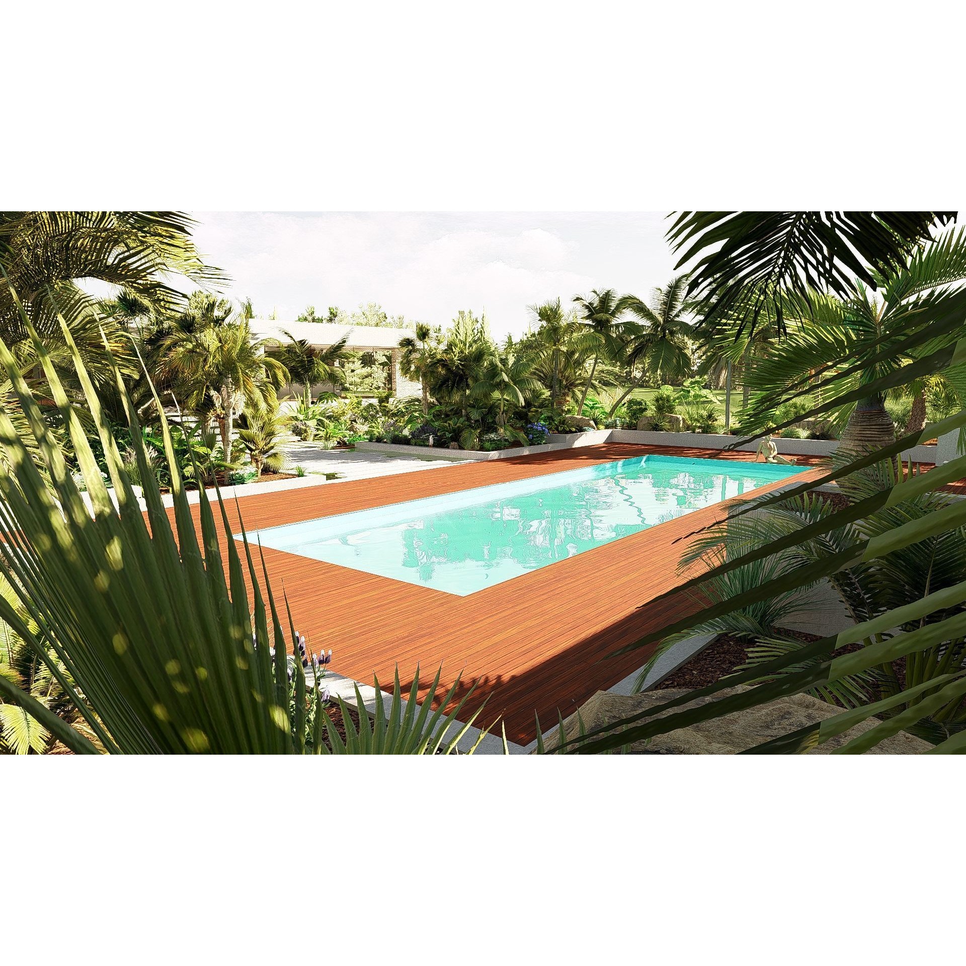 Modern Villa 3D Model – Minimalist Concrete Architecture with Luxury Landscape - View 35