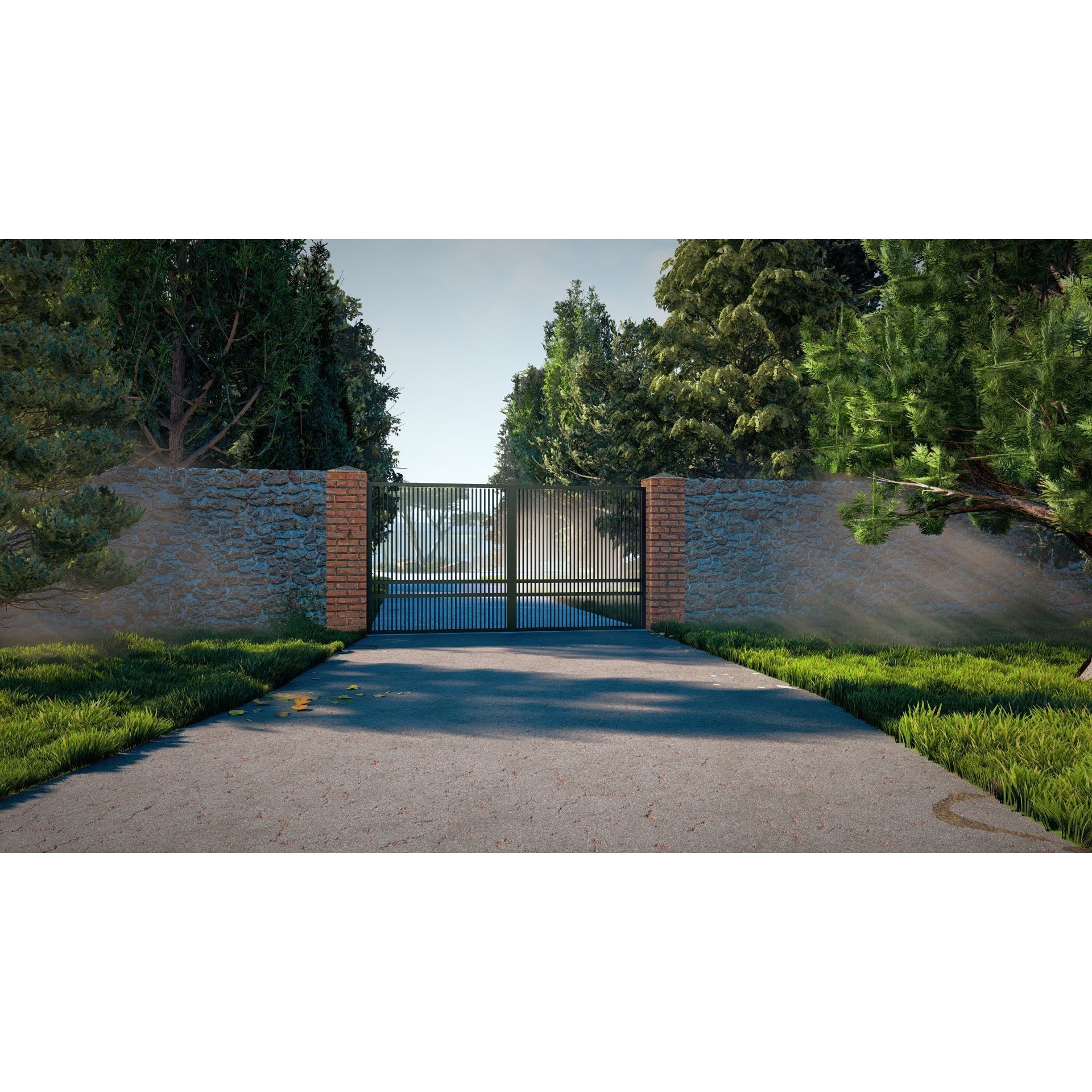 Modern Villa 3D Model – Minimalist Concrete Architecture with Luxury Landscape - View 5