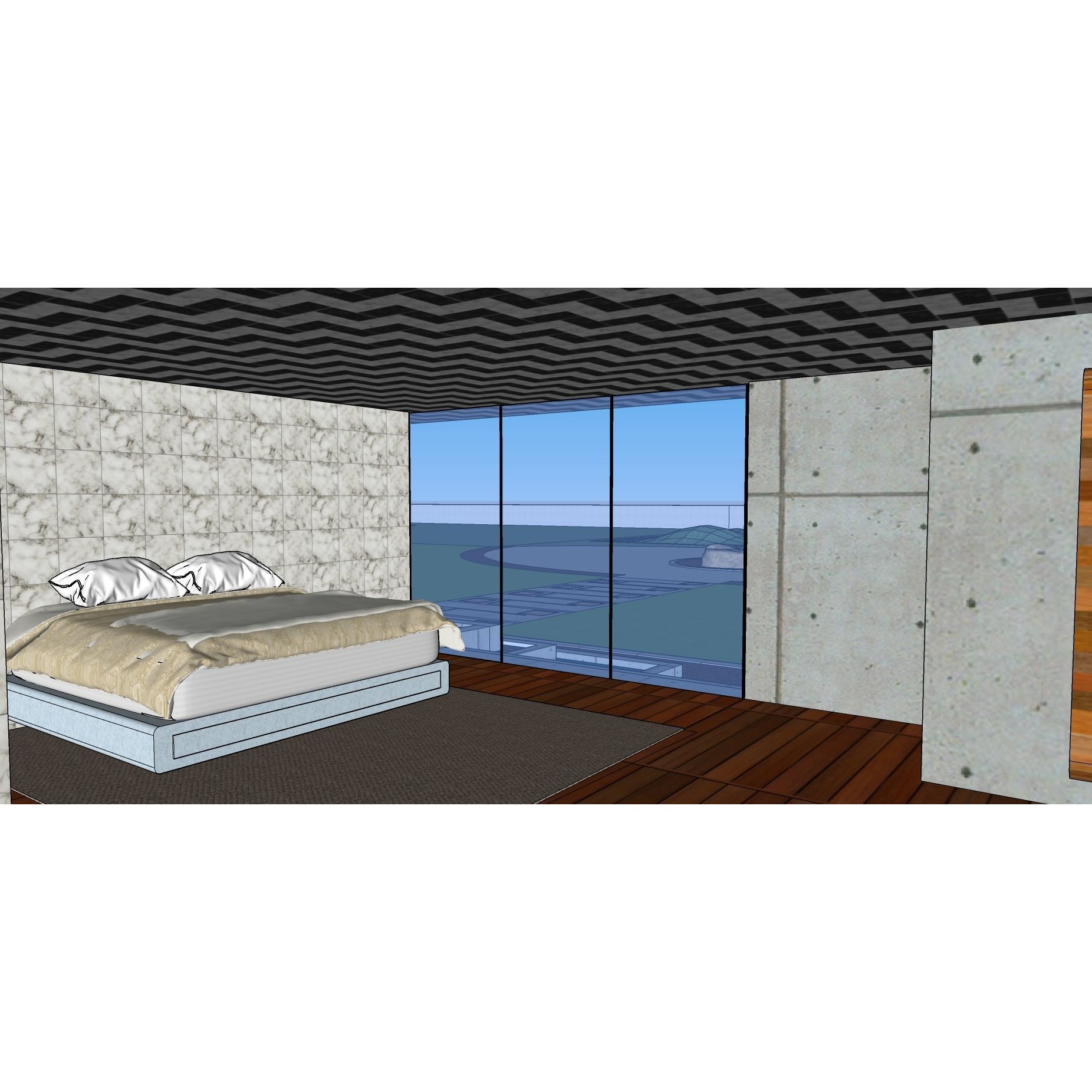 Modern Villa 3D Model – Minimalist Concrete Architecture with Luxury Landscape - View 58