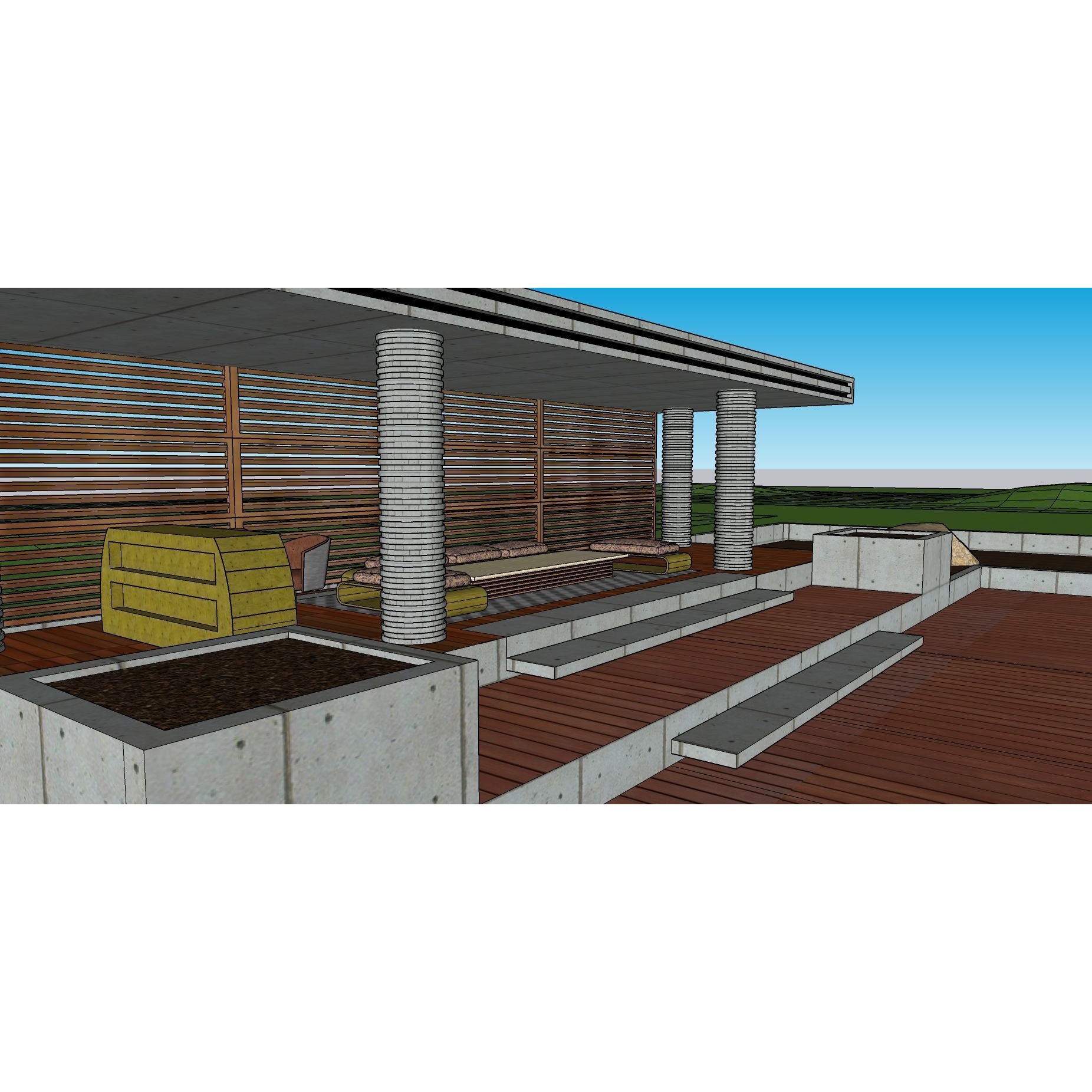 Modern Villa 3D Model – Minimalist Concrete Architecture with Luxury Landscape - View 67