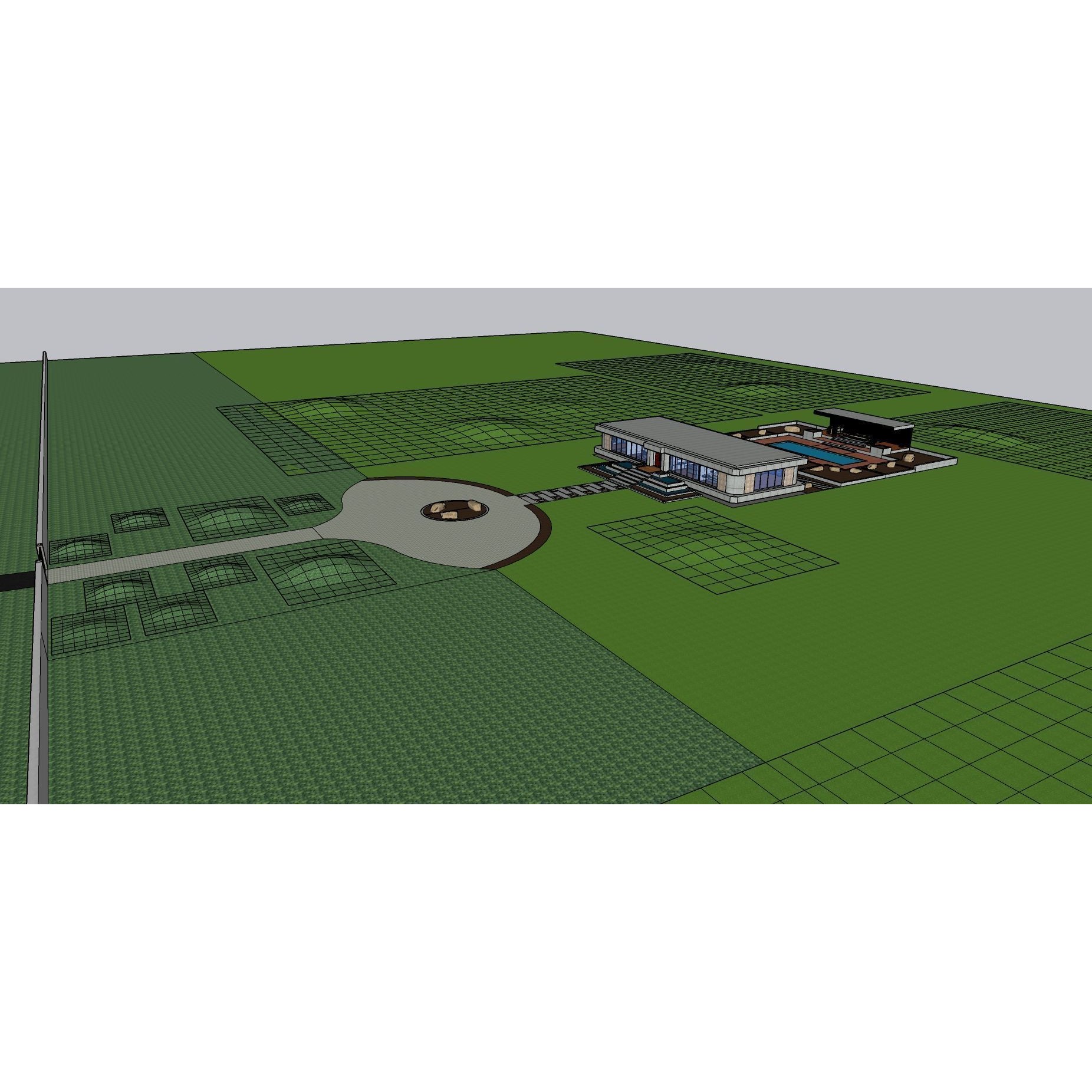 Modern Villa 3D Model – Minimalist Concrete Architecture with Luxury Landscape - View 71