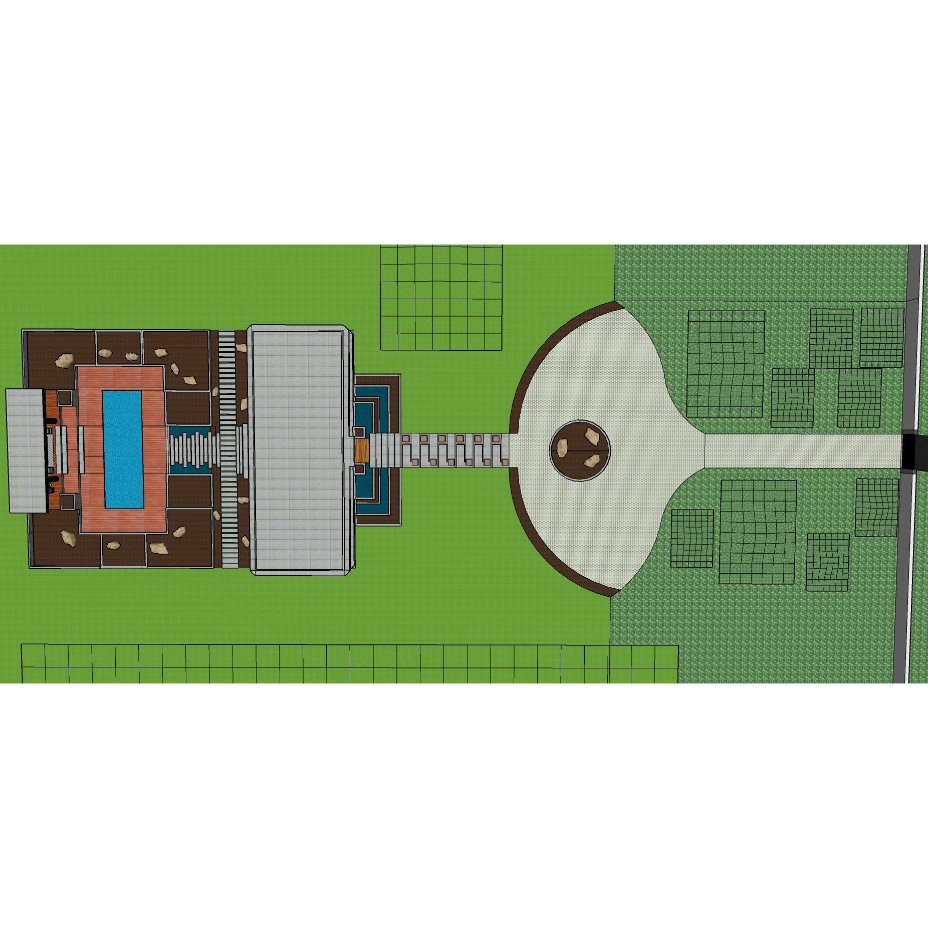 Modern Villa 3D Model – Minimalist Concrete Architecture with Luxury Landscape - View 73