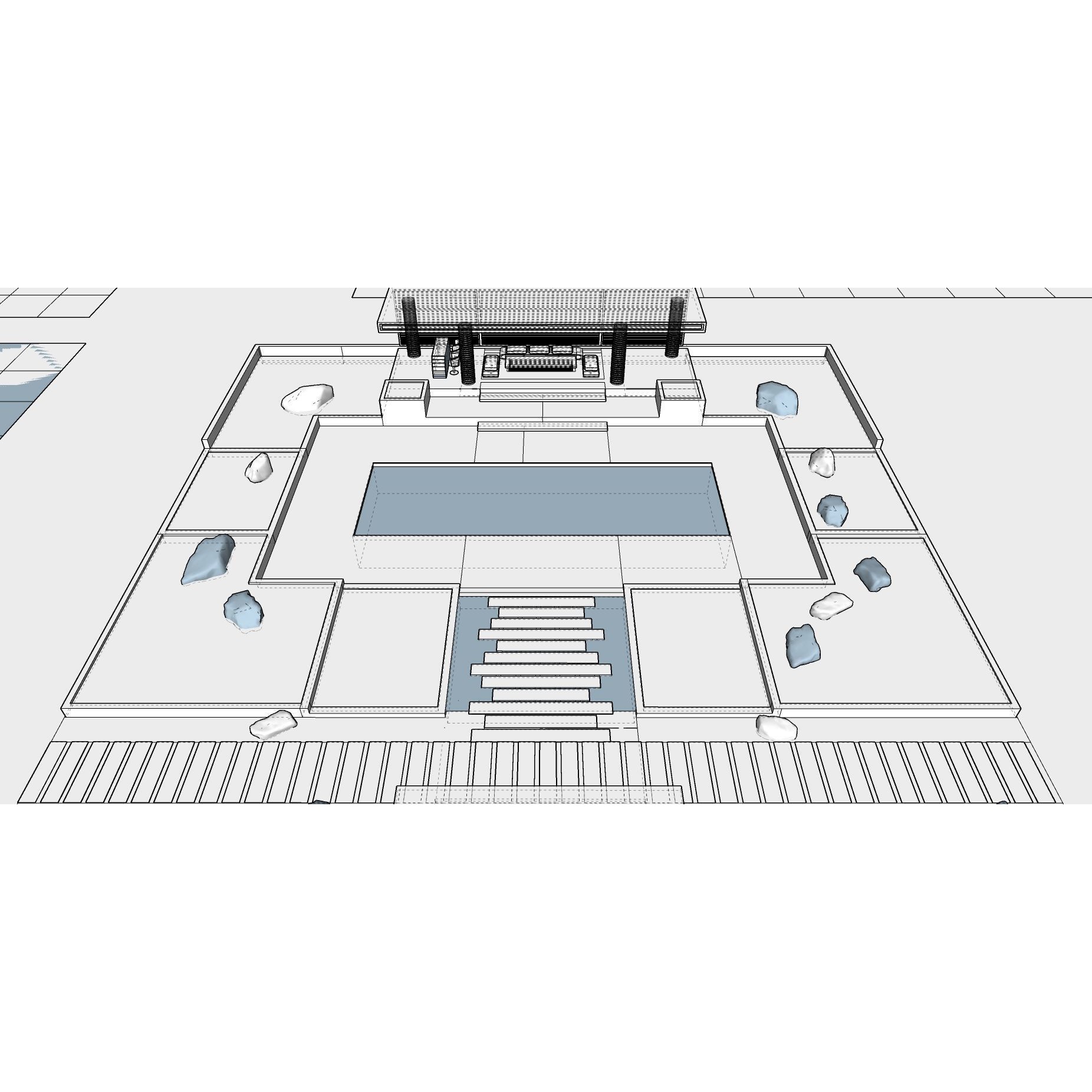 Modern Villa 3D Model – Minimalist Concrete Architecture with Luxury Landscape - View 81