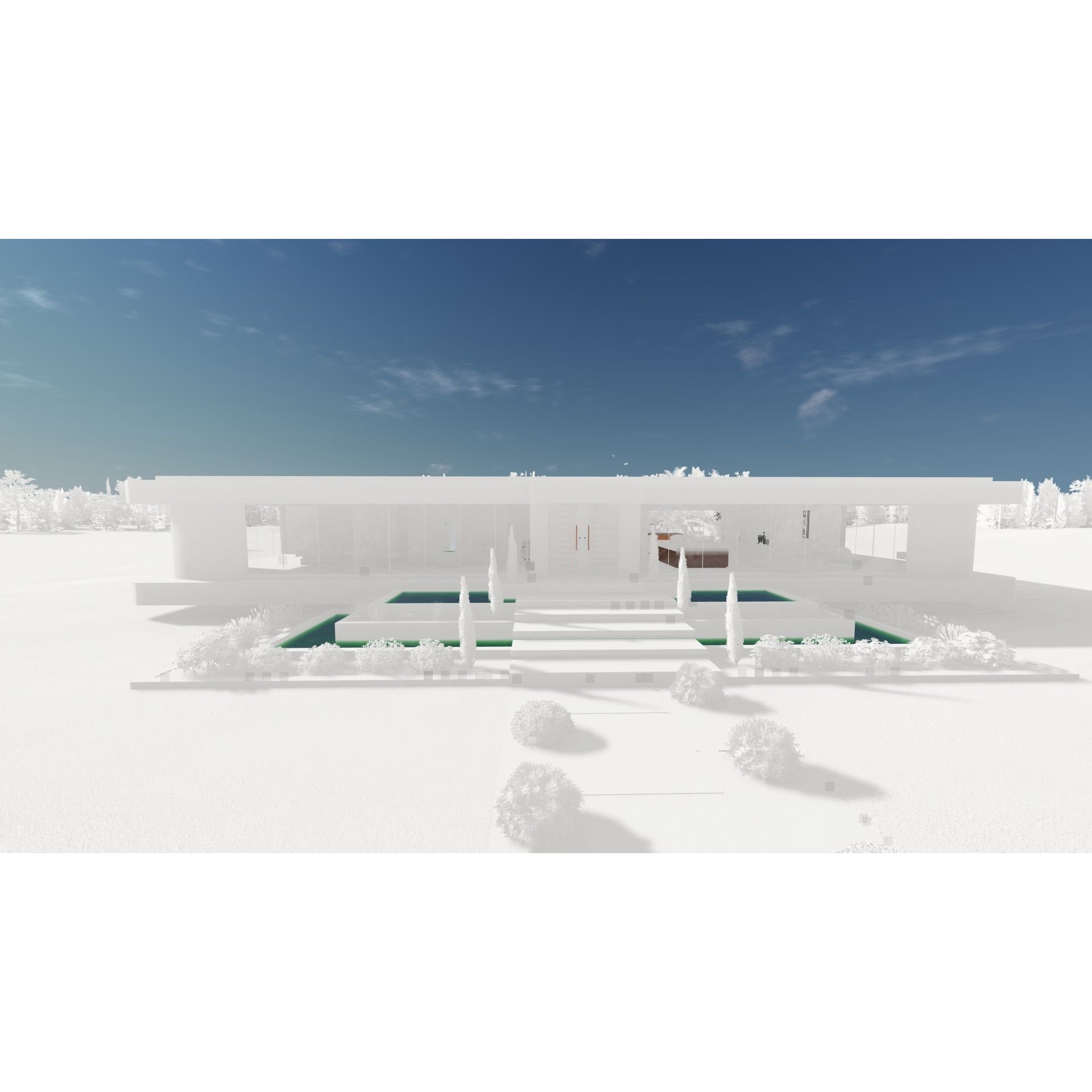 Modern Villa 3D Model – Minimalist Concrete Architecture with Luxury Landscape - View 83