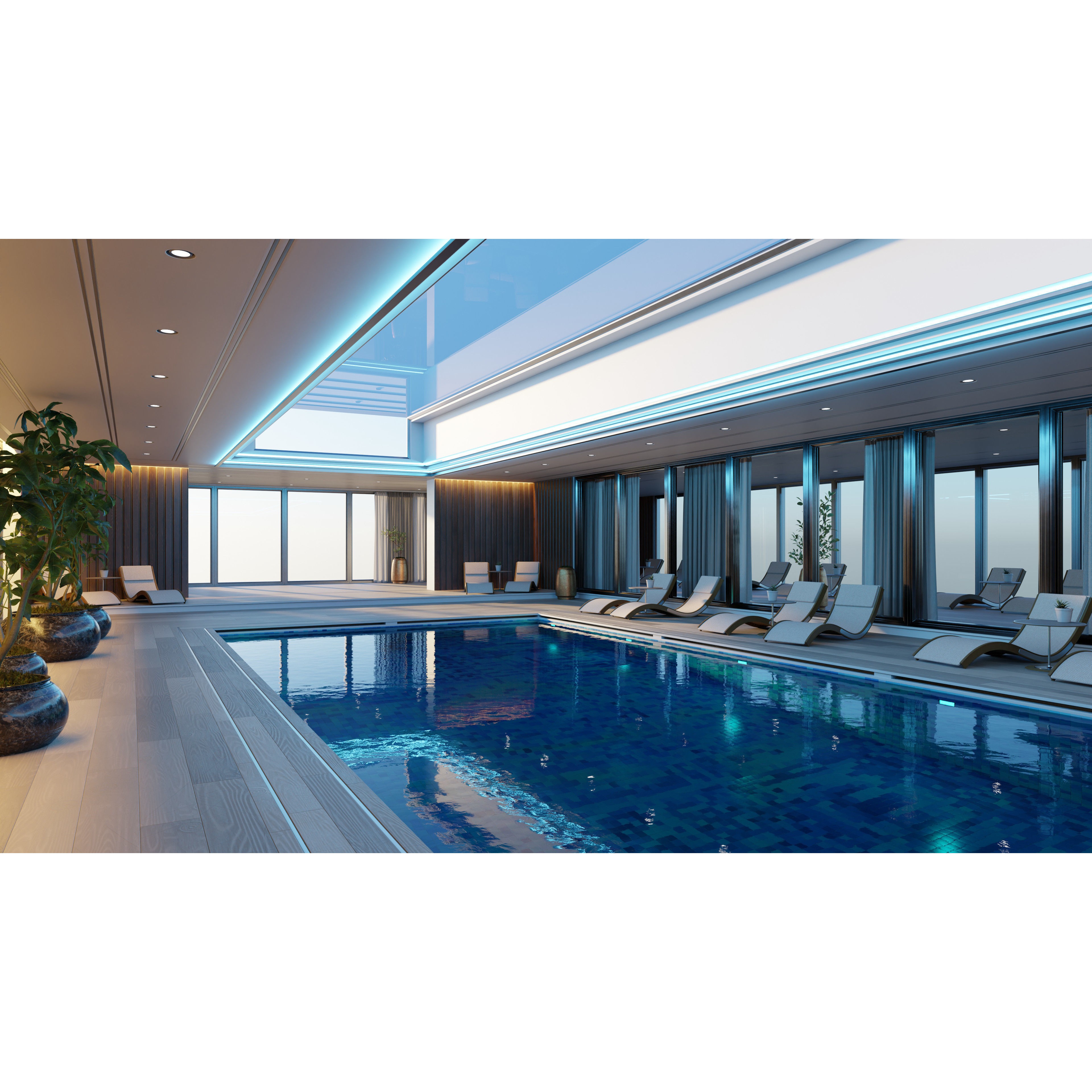 Ultramodern Luxury Swimming Pool 3D Model – High Poly, PBR, Blender, FBX, OBJ - View 6