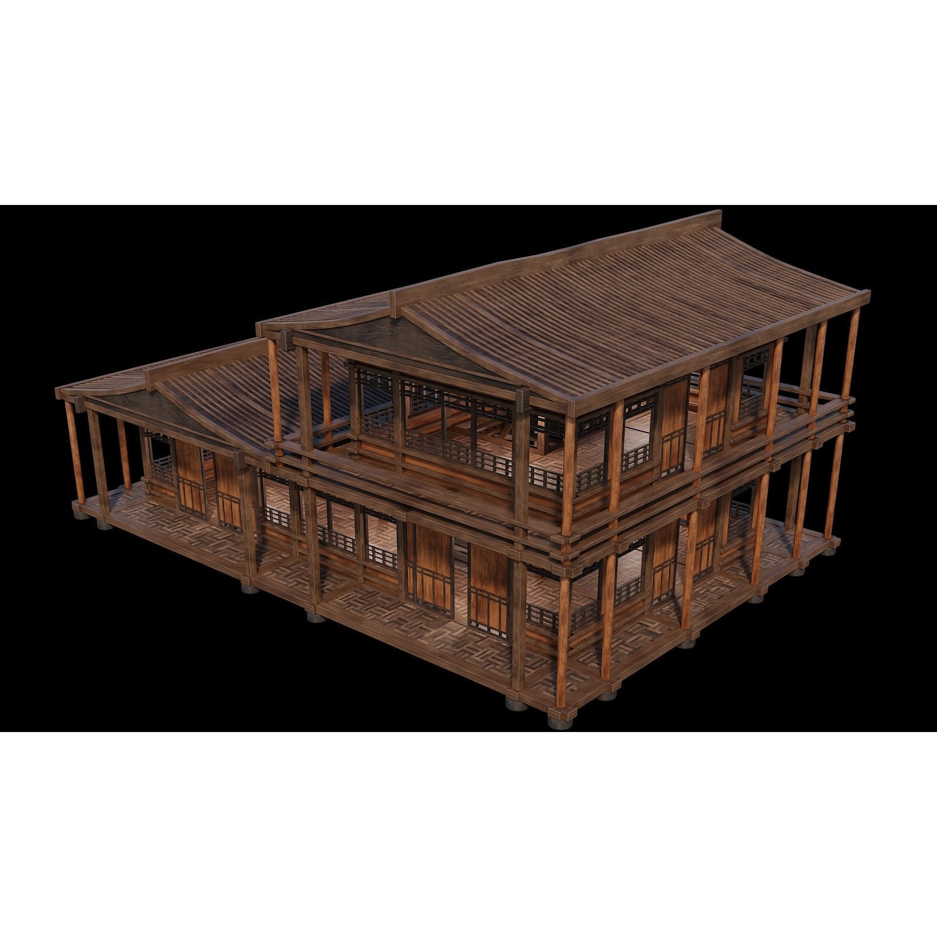 Medieval Houses 3D Model – Low Poly Game Ready with 4K Textures - View 12