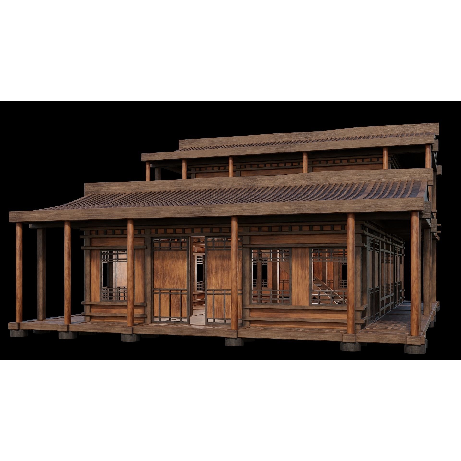Medieval Houses 3D Model – Low Poly Game Ready with 4K Textures - View 14