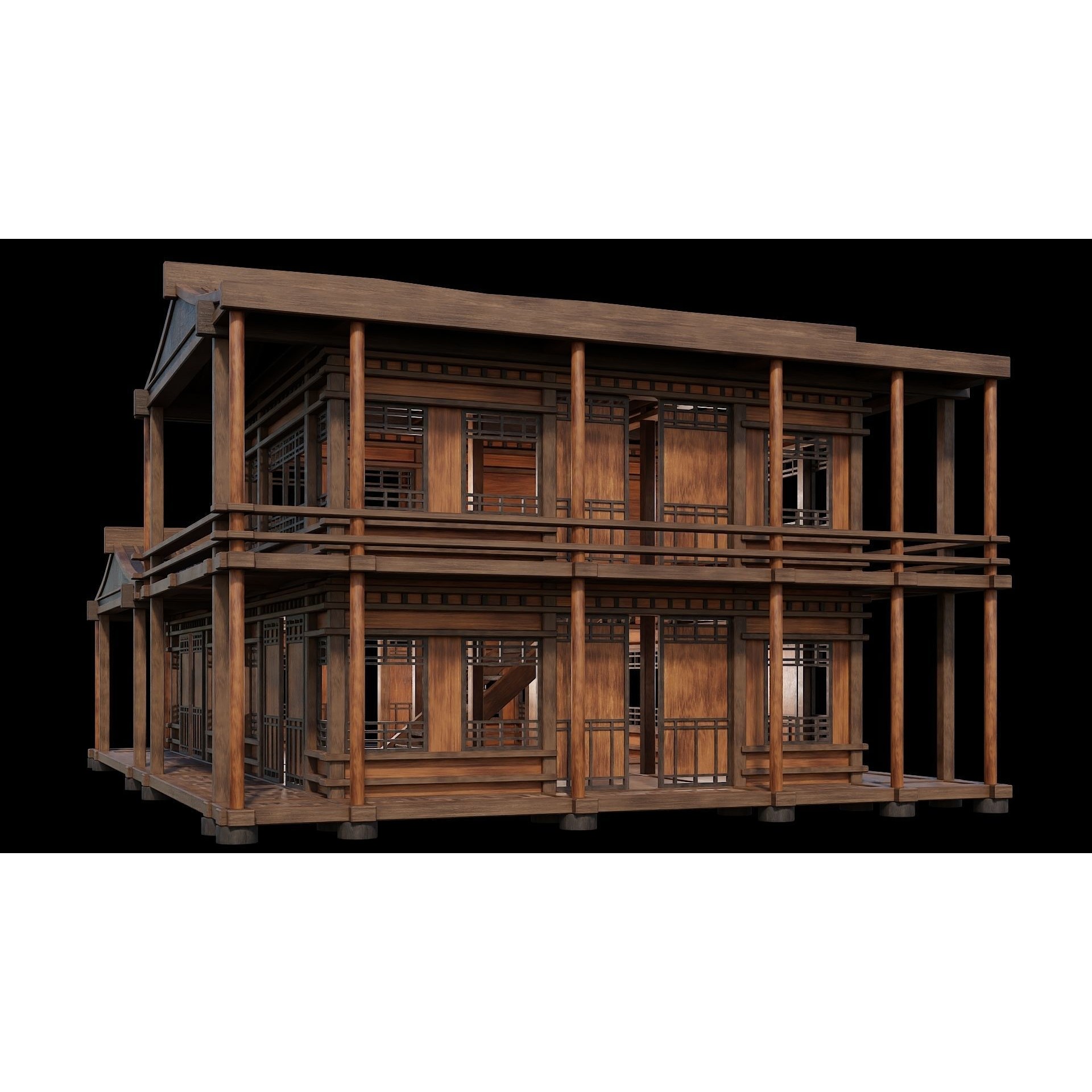 Medieval Houses 3D Model – Low Poly Game Ready with 4K Textures - View 16
