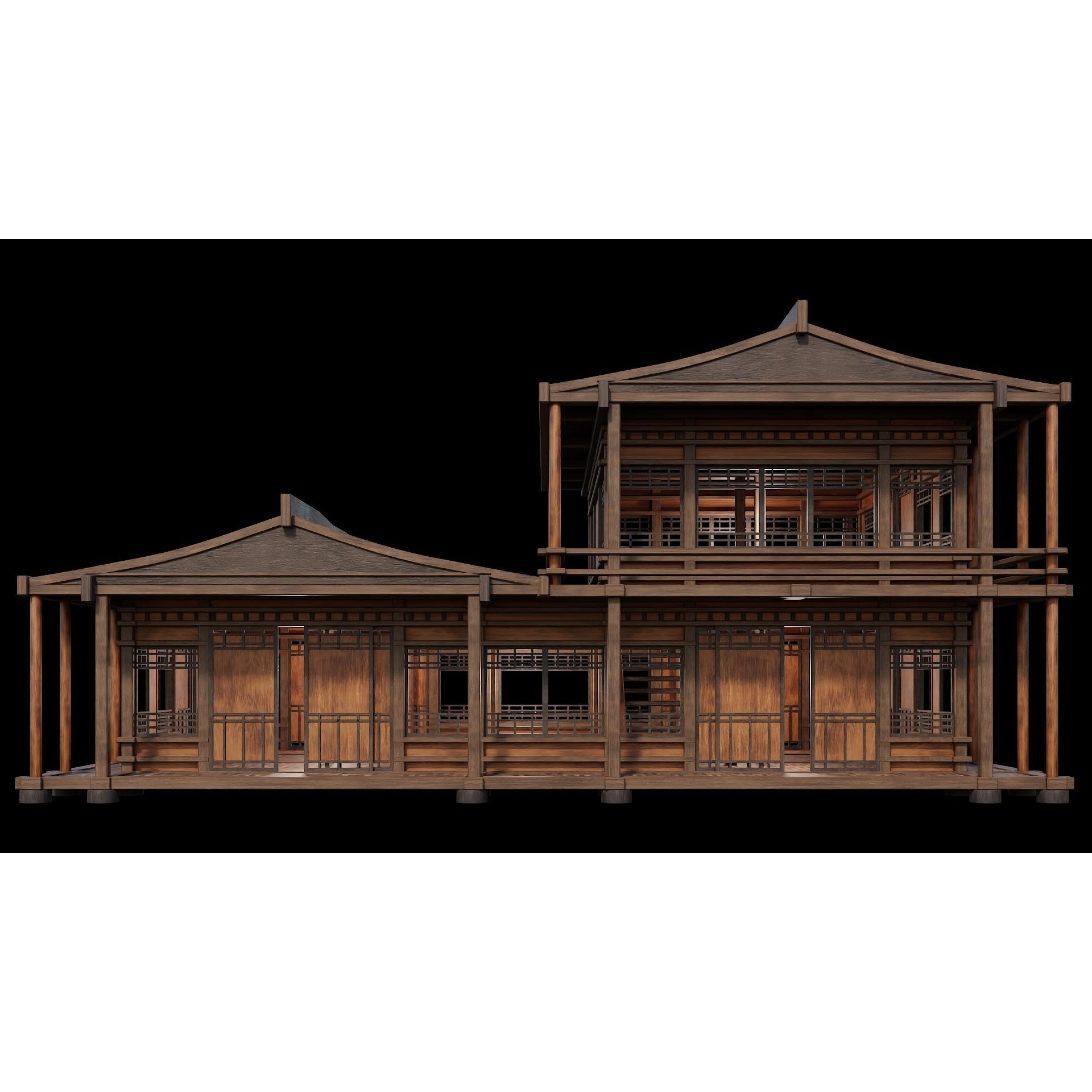 Medieval Houses 3D Model – Low Poly Game Ready with 4K Textures - View 4