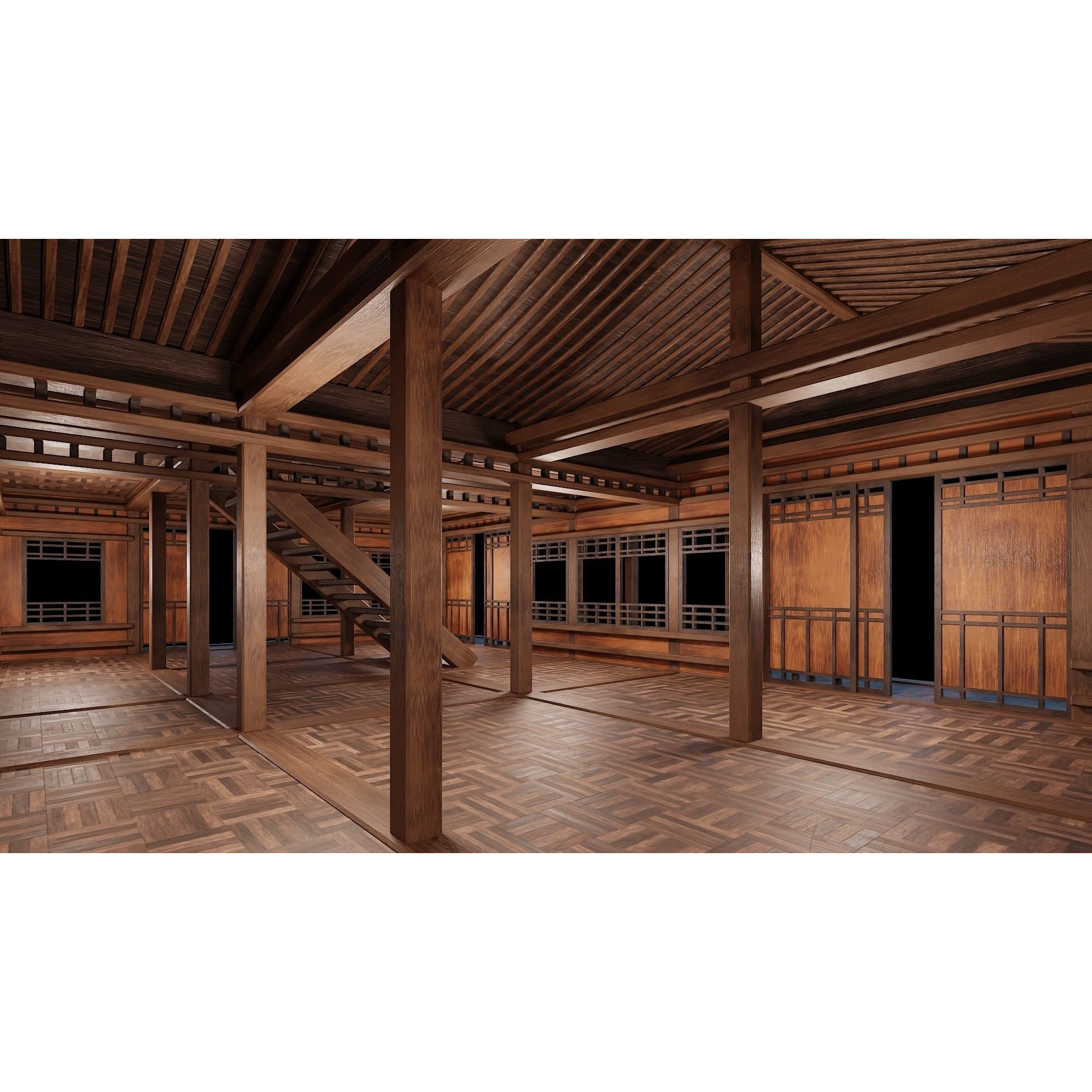 Medieval Houses 3D Model – Low Poly Game Ready with 4K Textures - View 6