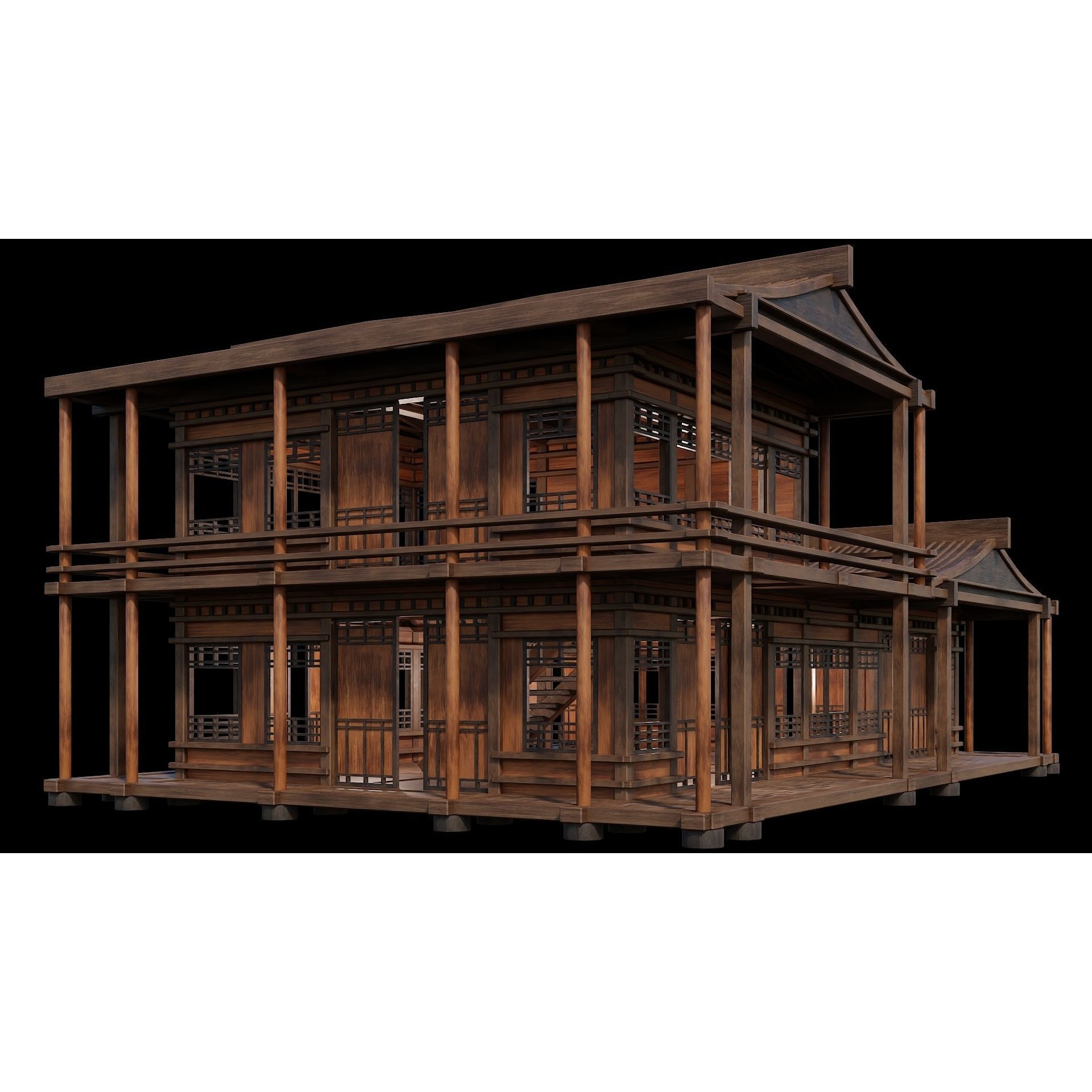 Medieval Houses 3D Model – Low Poly Game Ready with 4K Textures - View 7