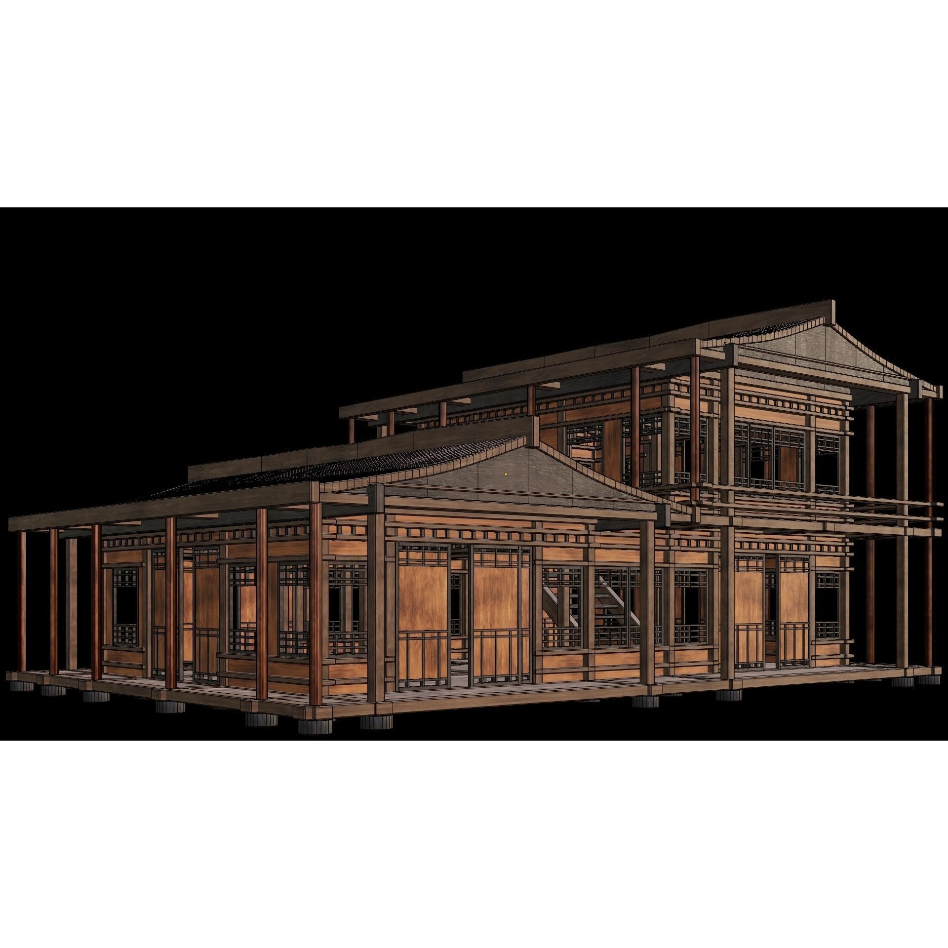 Medieval Houses 3D Model – Low Poly Game Ready with 4K Textures - View 9