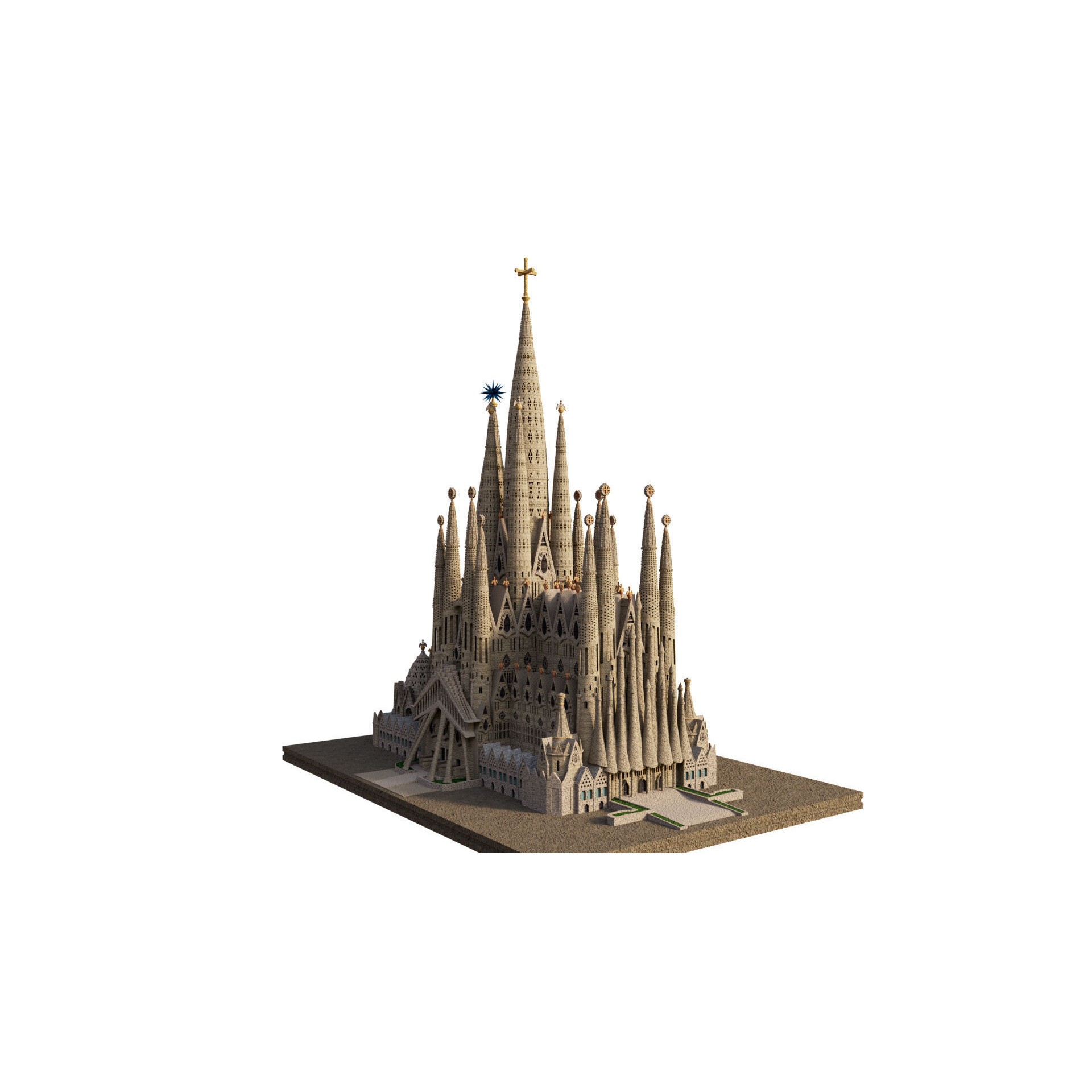 Sagrada Familia - Game-Ready 3D Model - View 11