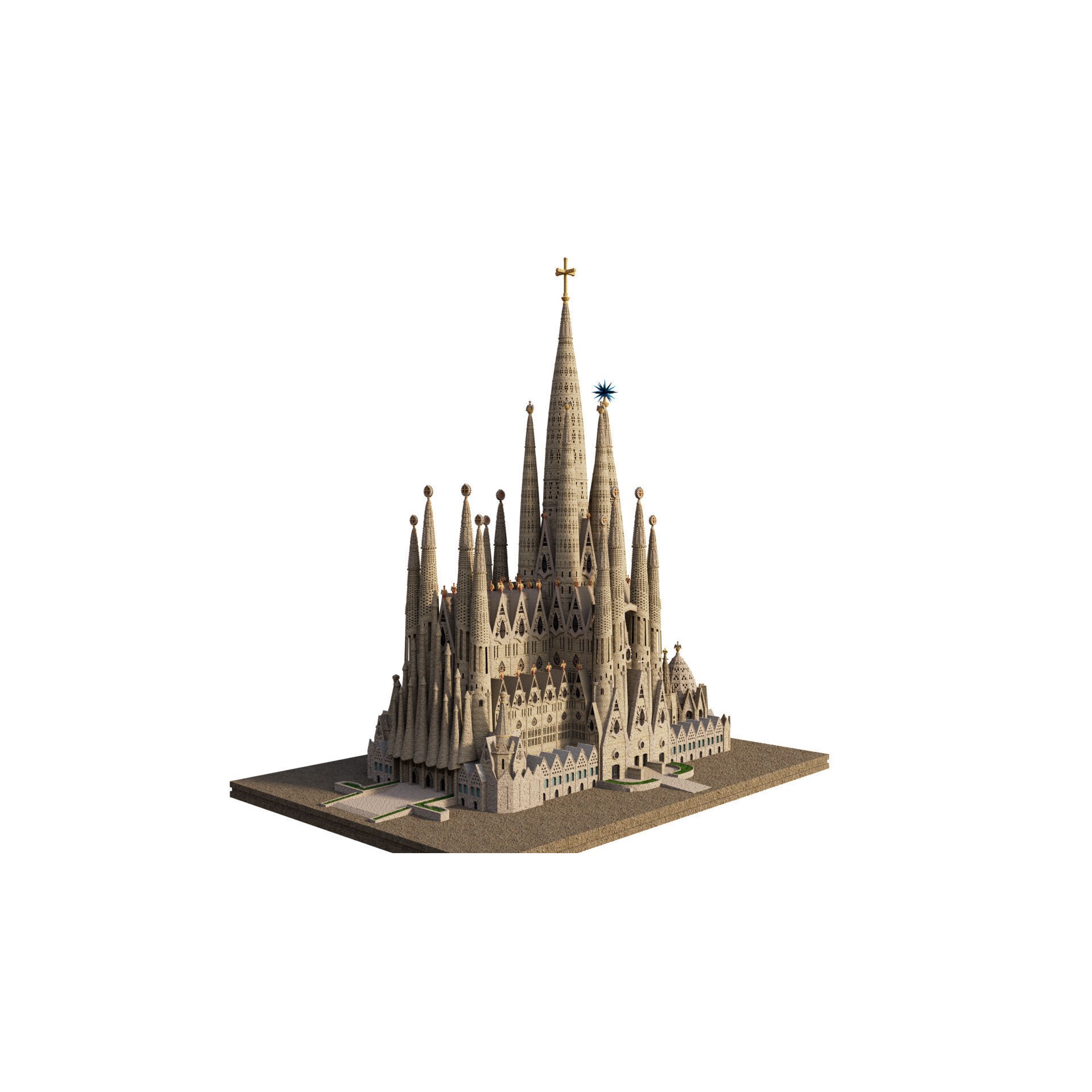 Sagrada Familia - Game-Ready 3D Model - View 12