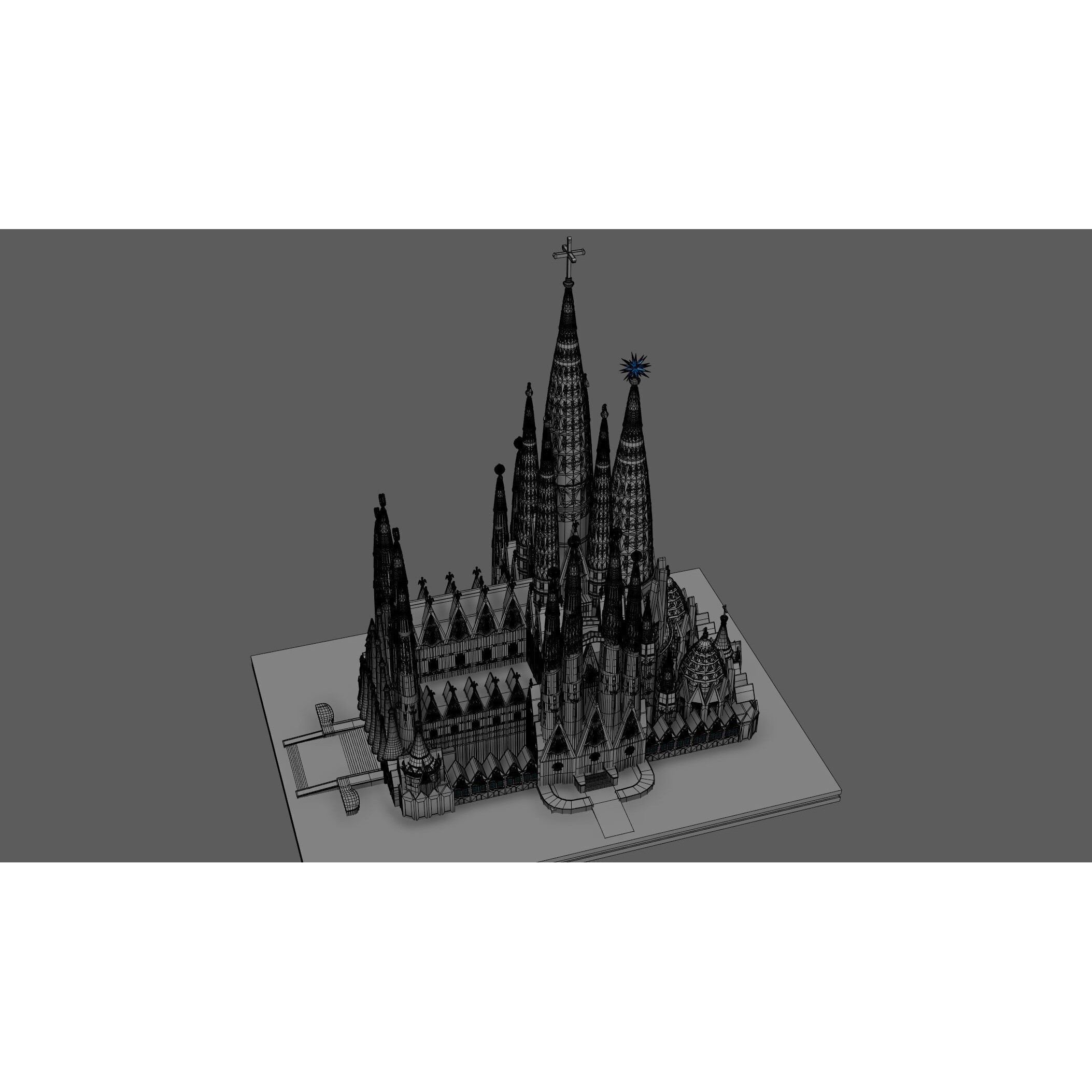 Sagrada Familia - Game-Ready 3D Model - View 14