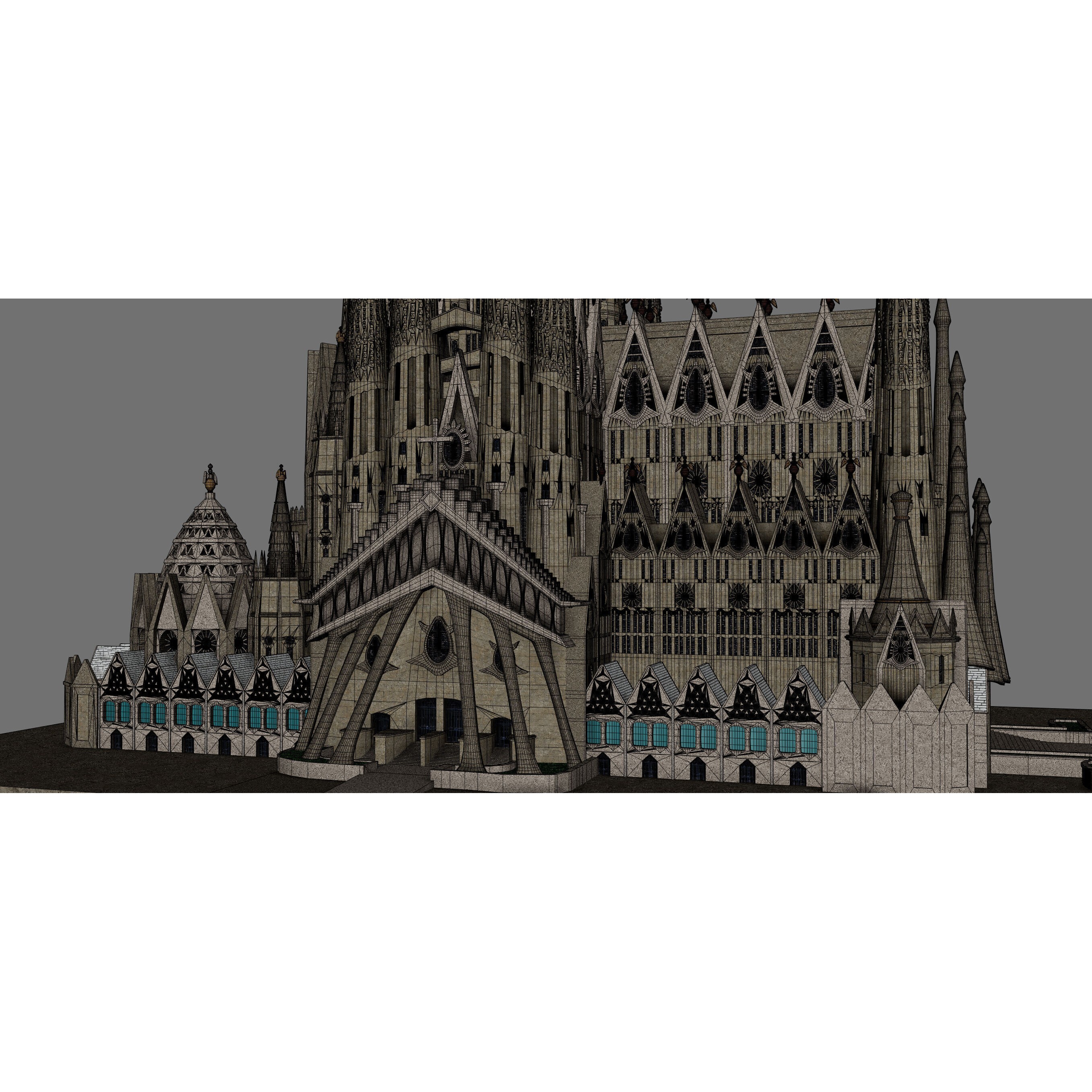 Sagrada Familia - Game-Ready 3D Model - View 16