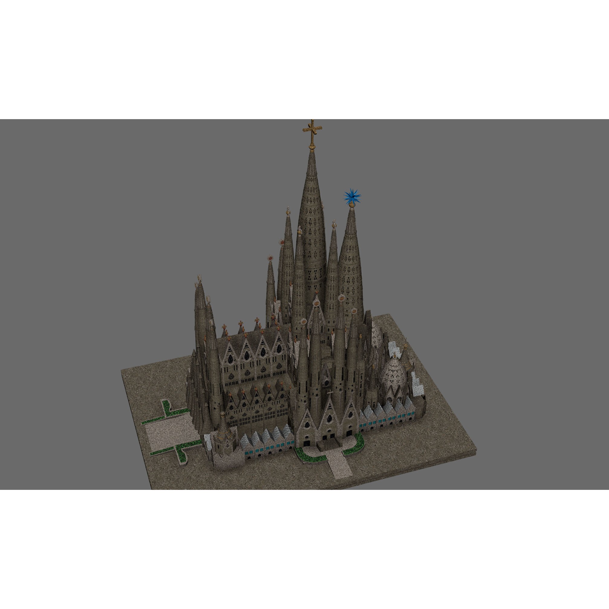 Sagrada Familia - Game-Ready 3D Model - View 22