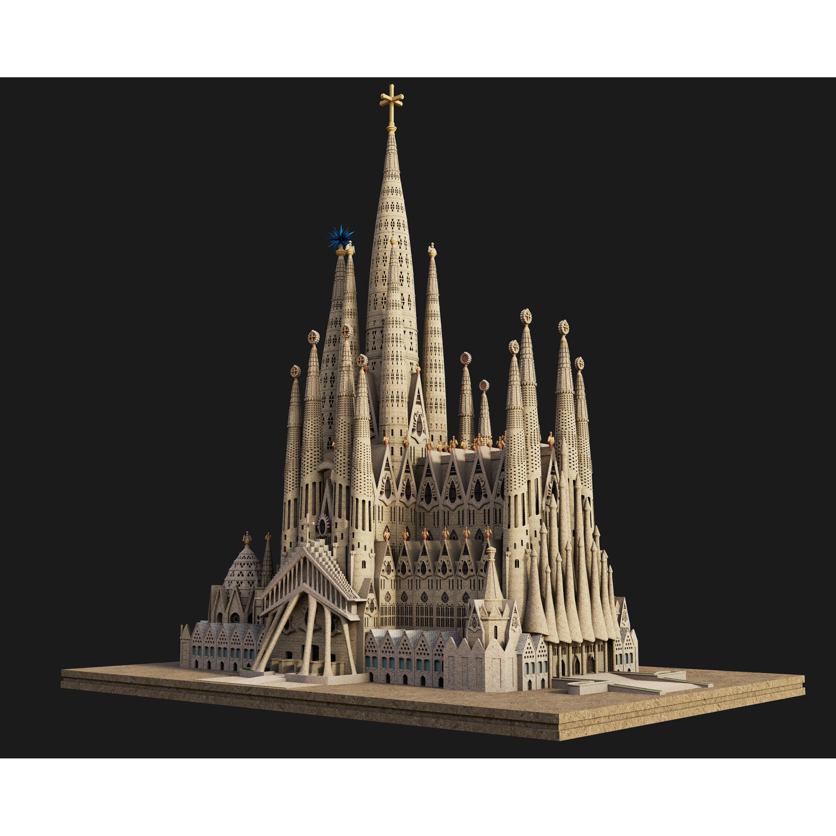 Sagrada Familia - Game-Ready 3D Model - View 3