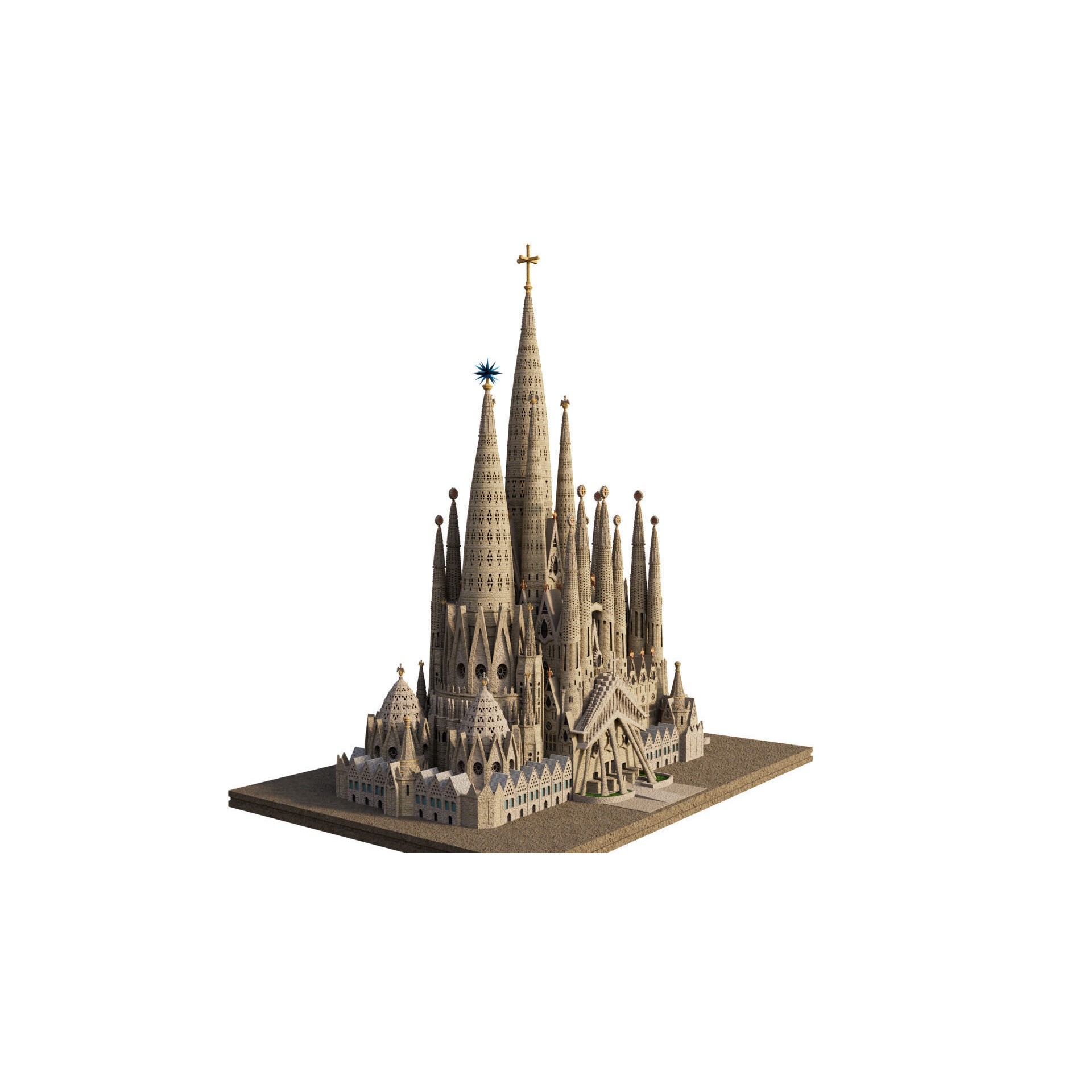Sagrada Familia - Game-Ready 3D Model - View 9