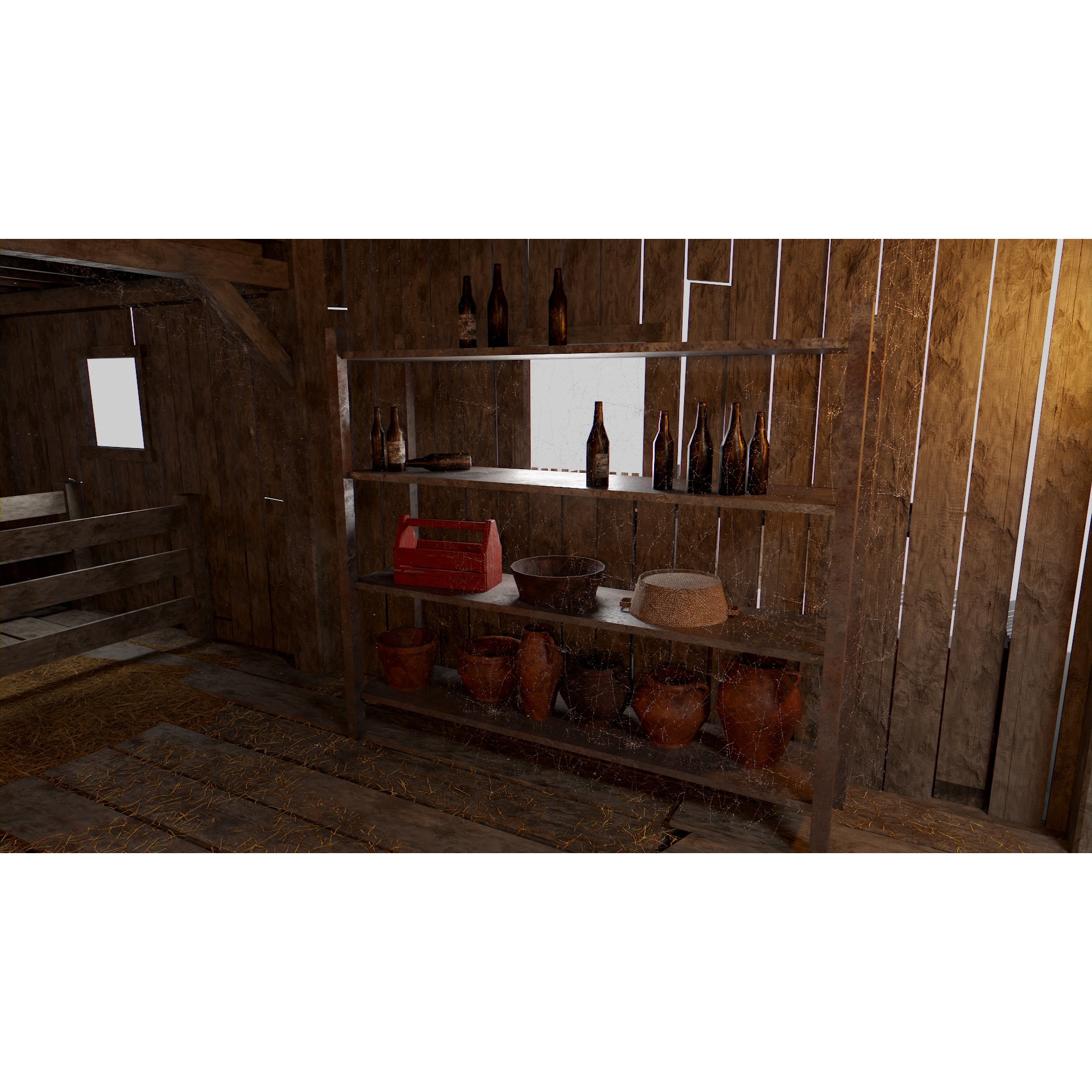 Old Hybrid Barn 3D Model – Low Poly Architectural Asset, PBR Textures - View 10