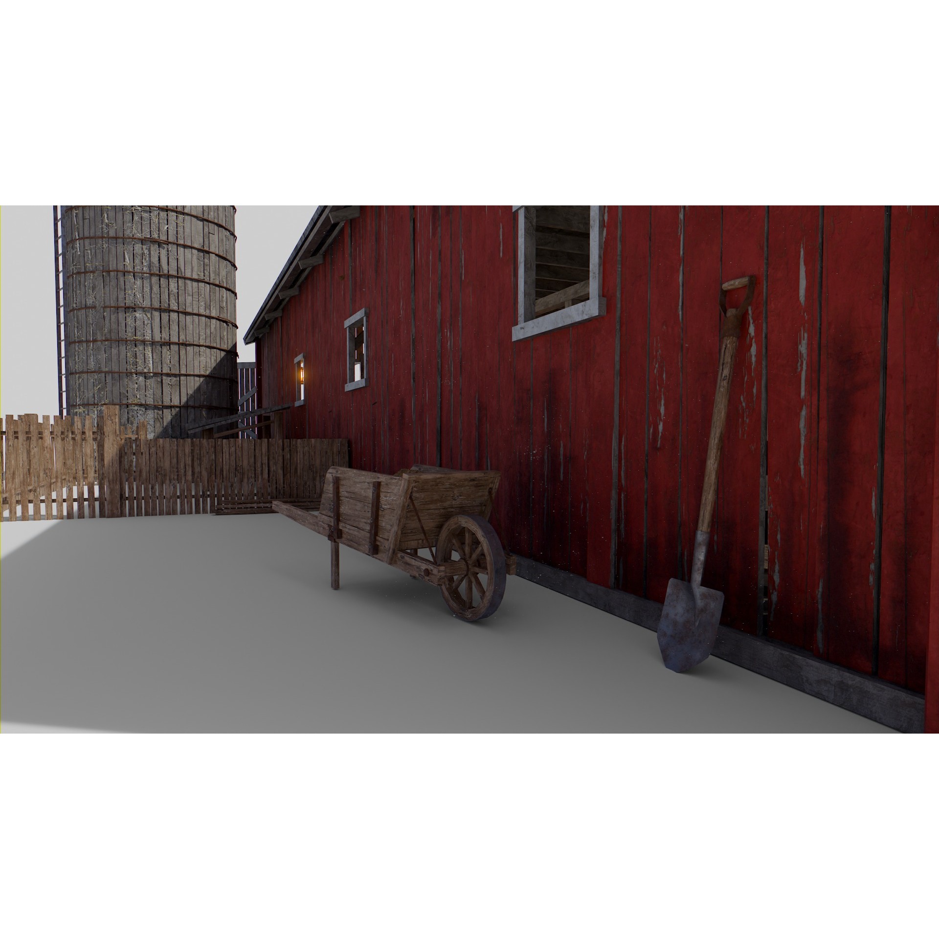 Old Hybrid Barn 3D Model – Low Poly Architectural Asset, PBR Textures - View 16