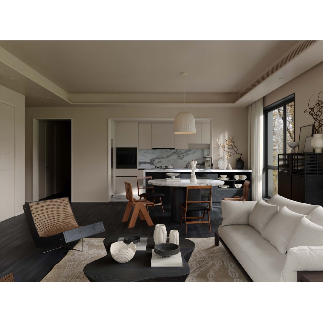 Living Room Restaurant 3D Model – Fully Textured Indoor Scene, FBX, OBJ - View 3