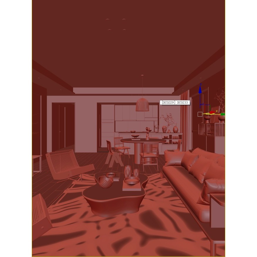 Living Room Restaurant 3D Model – Fully Textured Indoor Scene, FBX, OBJ - View 8