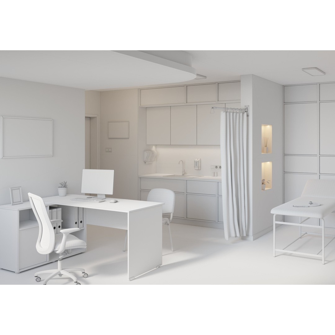 Medical Office 3D Model – PBR Interior Scene, Blender, FBX, OBJ - View 13