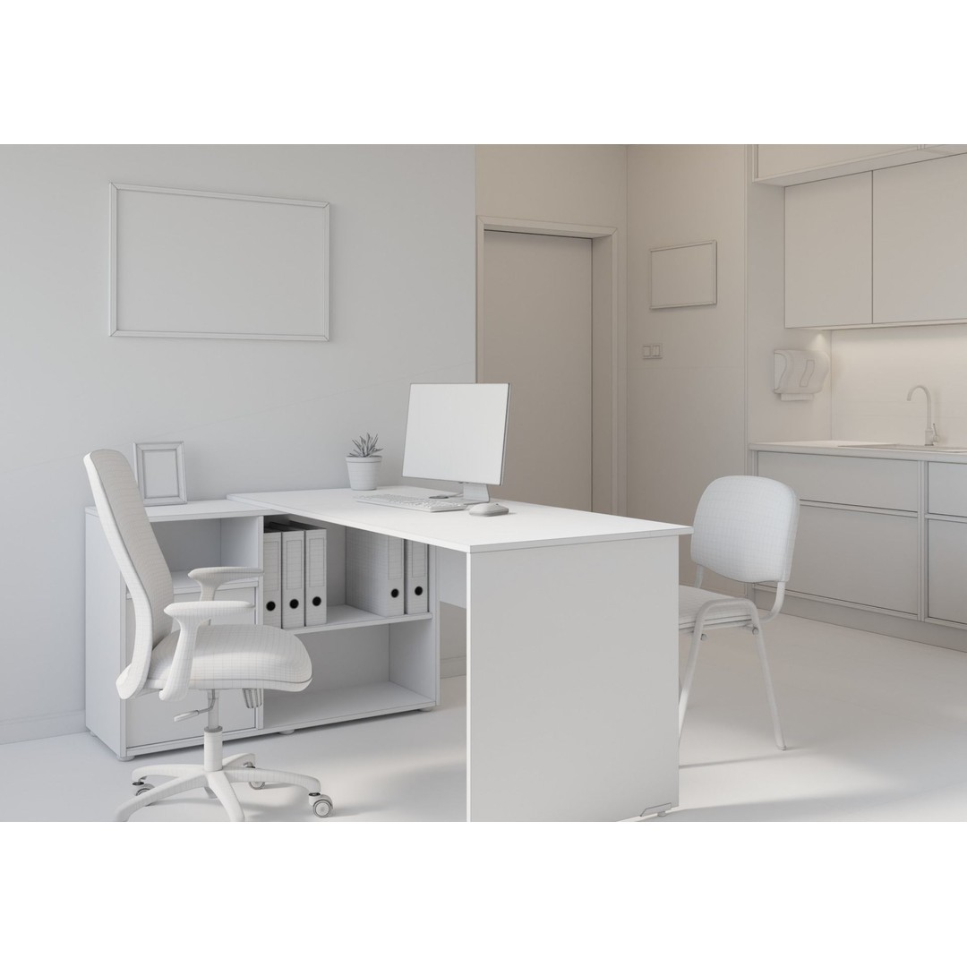 Medical Office 3D Model – PBR Interior Scene, Blender, FBX, OBJ - View 14