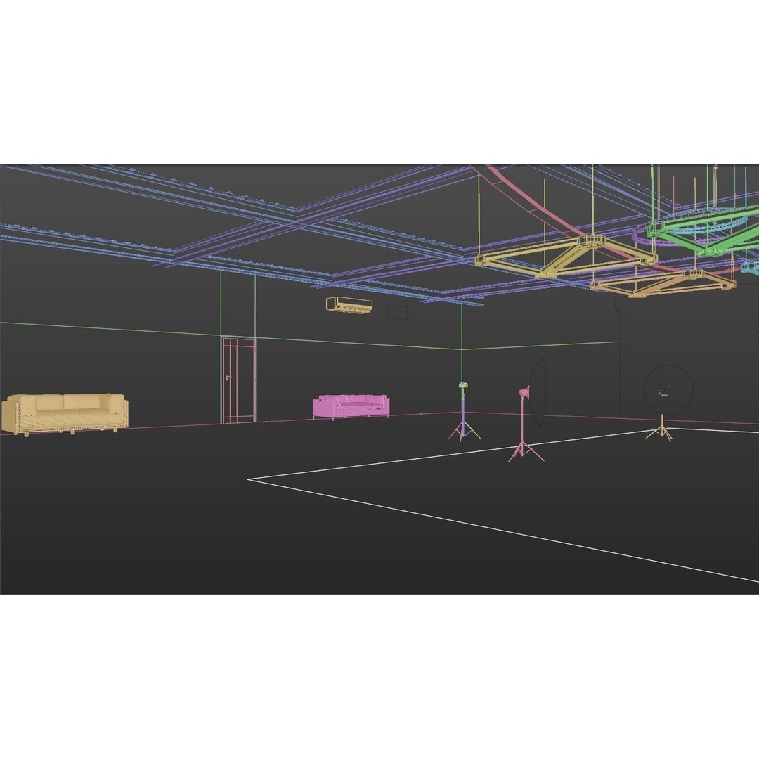 Studio Environment 3D Model – Clean Design for Automotive Renders, FBX & OBJ
