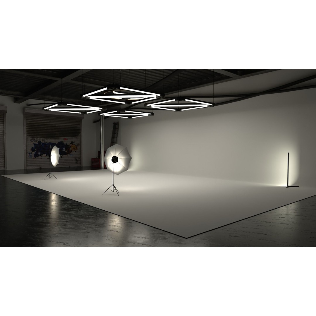 Studio Environment 3D Model – Clean Design for Automotive Renders, FBX & OBJ - View 4