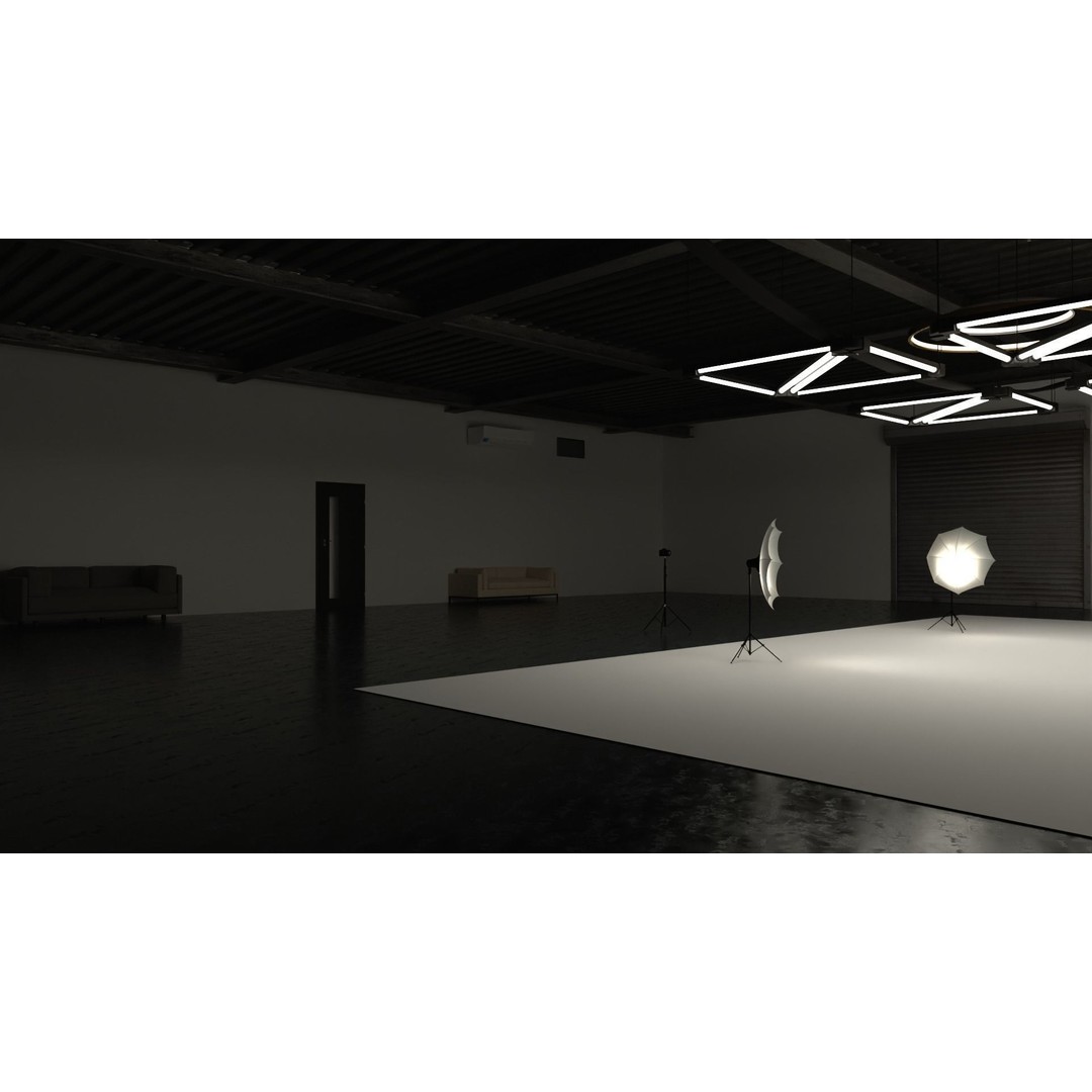 Studio Environment 3D Model – Clean Design for Automotive Renders, FBX & OBJ - View 6