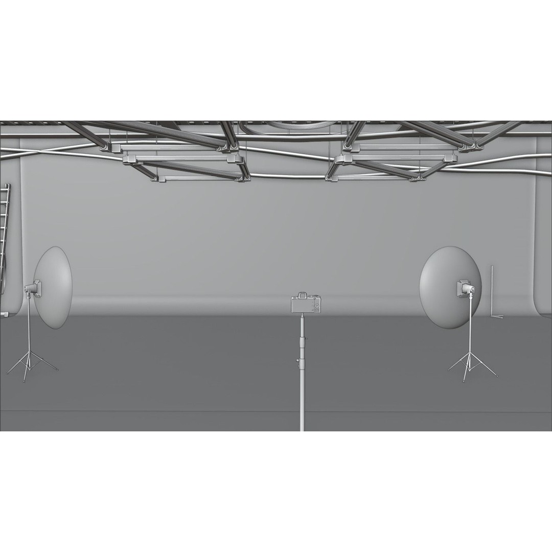 Studio Environment 3D Model – Clean Design for Automotive Renders, FBX & OBJ - View 9