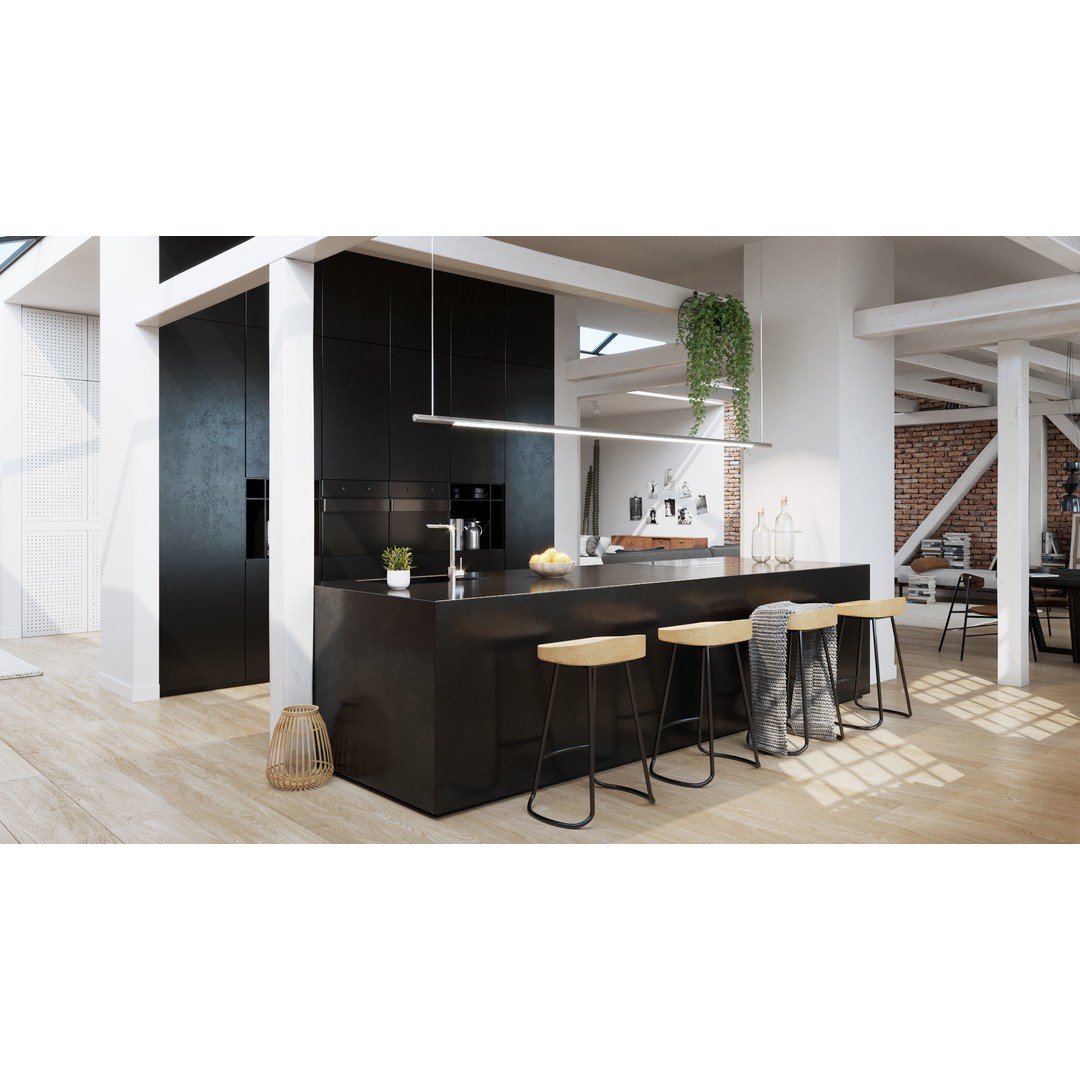 Workshop Apartment 3D Model – Modern Interior, Cinema 4D, Corona Renderer - View 10