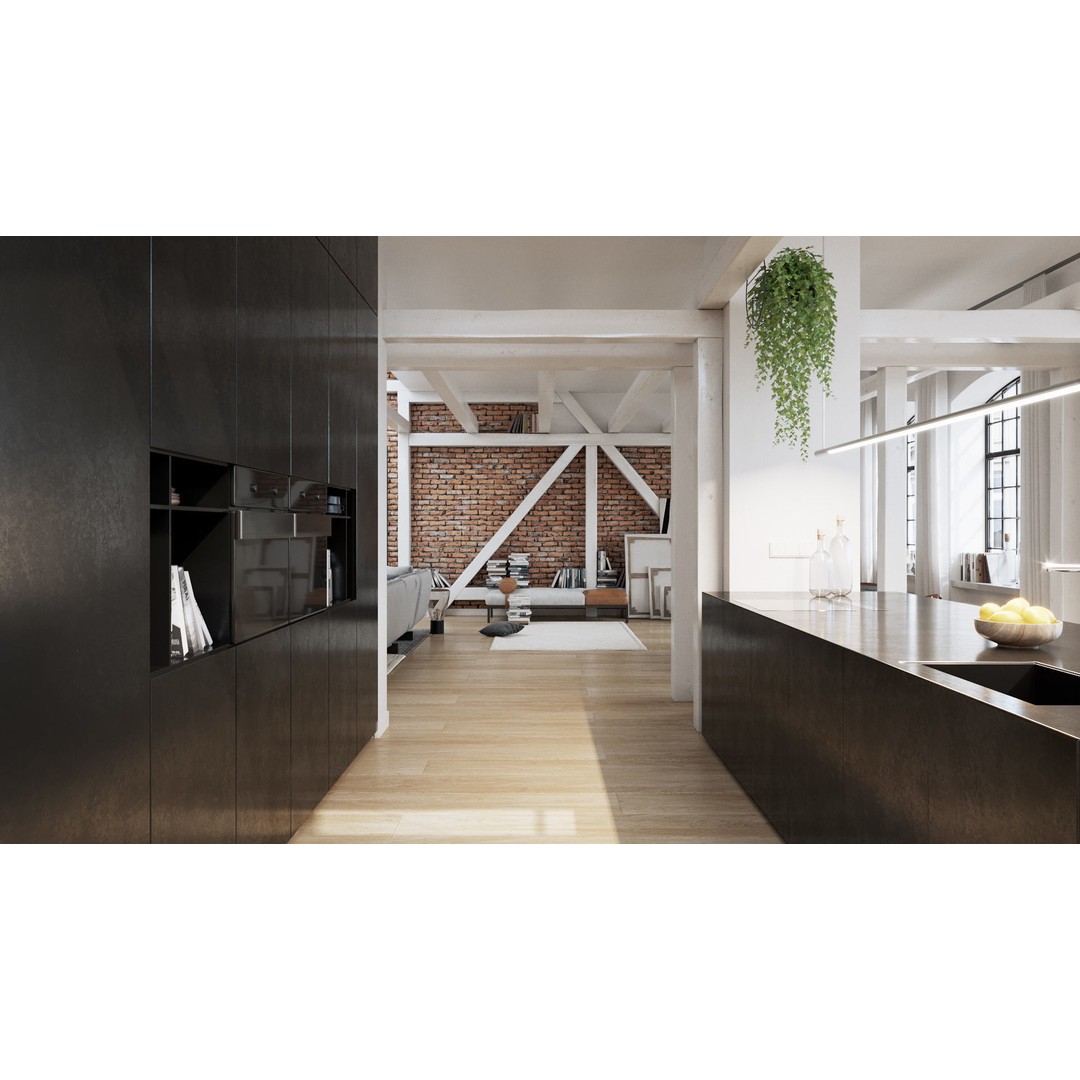 Workshop Apartment 3D Model – Modern Interior, Cinema 4D, Corona Renderer - View 12