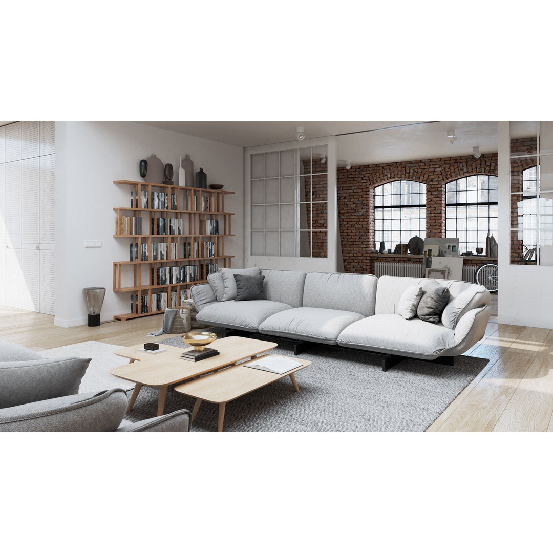 Workshop Apartment 3D Model – Modern Interior, Cinema 4D, Corona Renderer - View 6