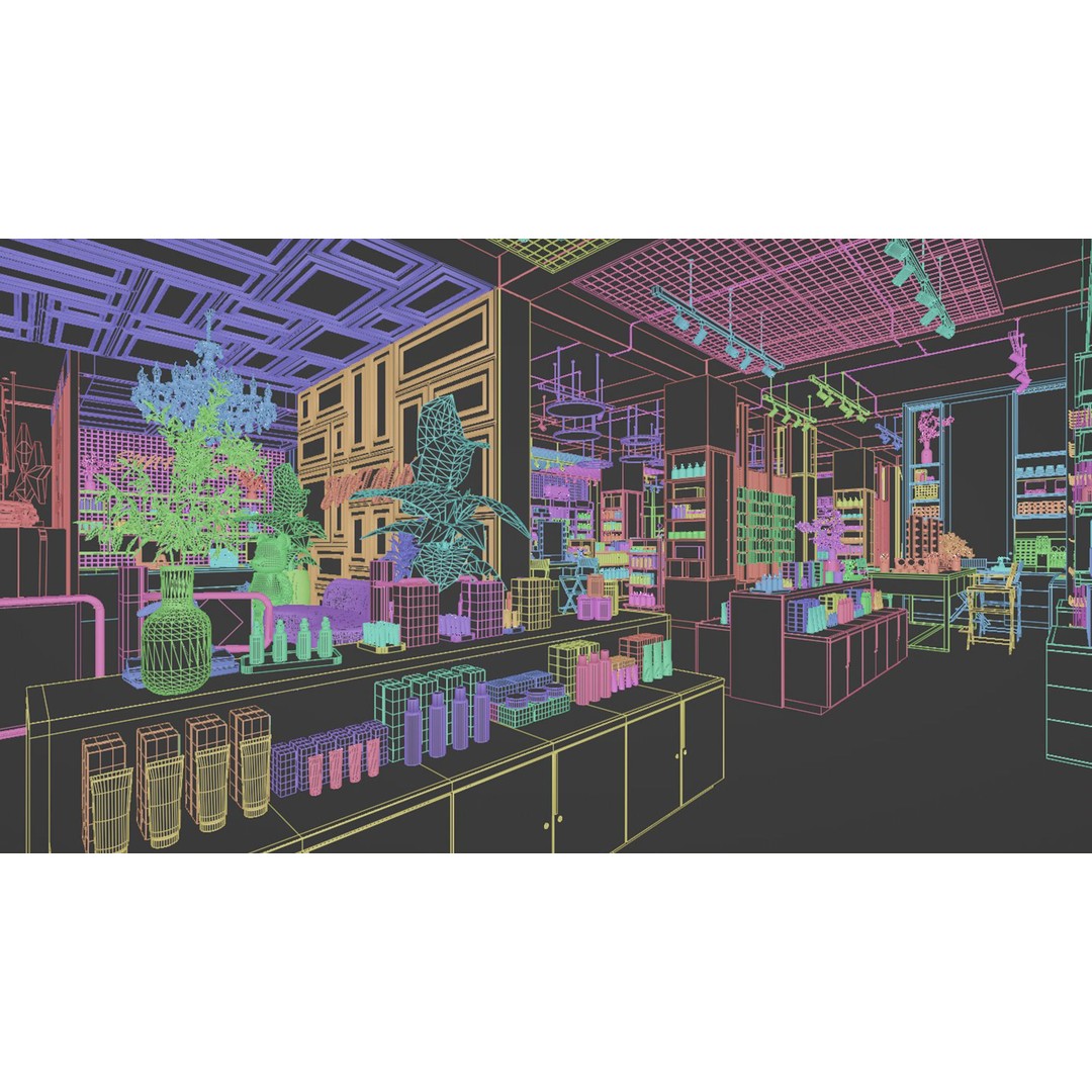 Cosmetic Store Scene 3D Model – PBR Interior Asset, Blender, FBX, OBJ