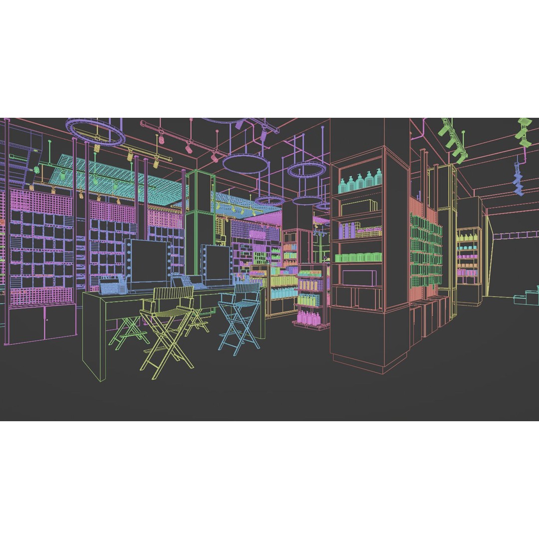 Cosmetic Store Scene 3D Model – PBR Interior Asset, Blender, FBX, OBJ - View 10
