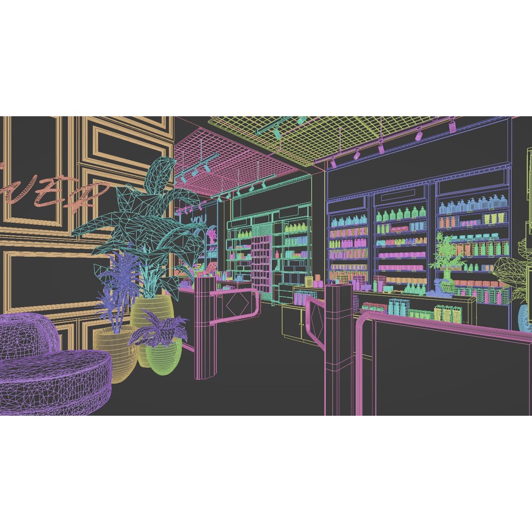 Cosmetic Store Scene 3D Model – PBR Interior Asset, Blender, FBX, OBJ - View 11