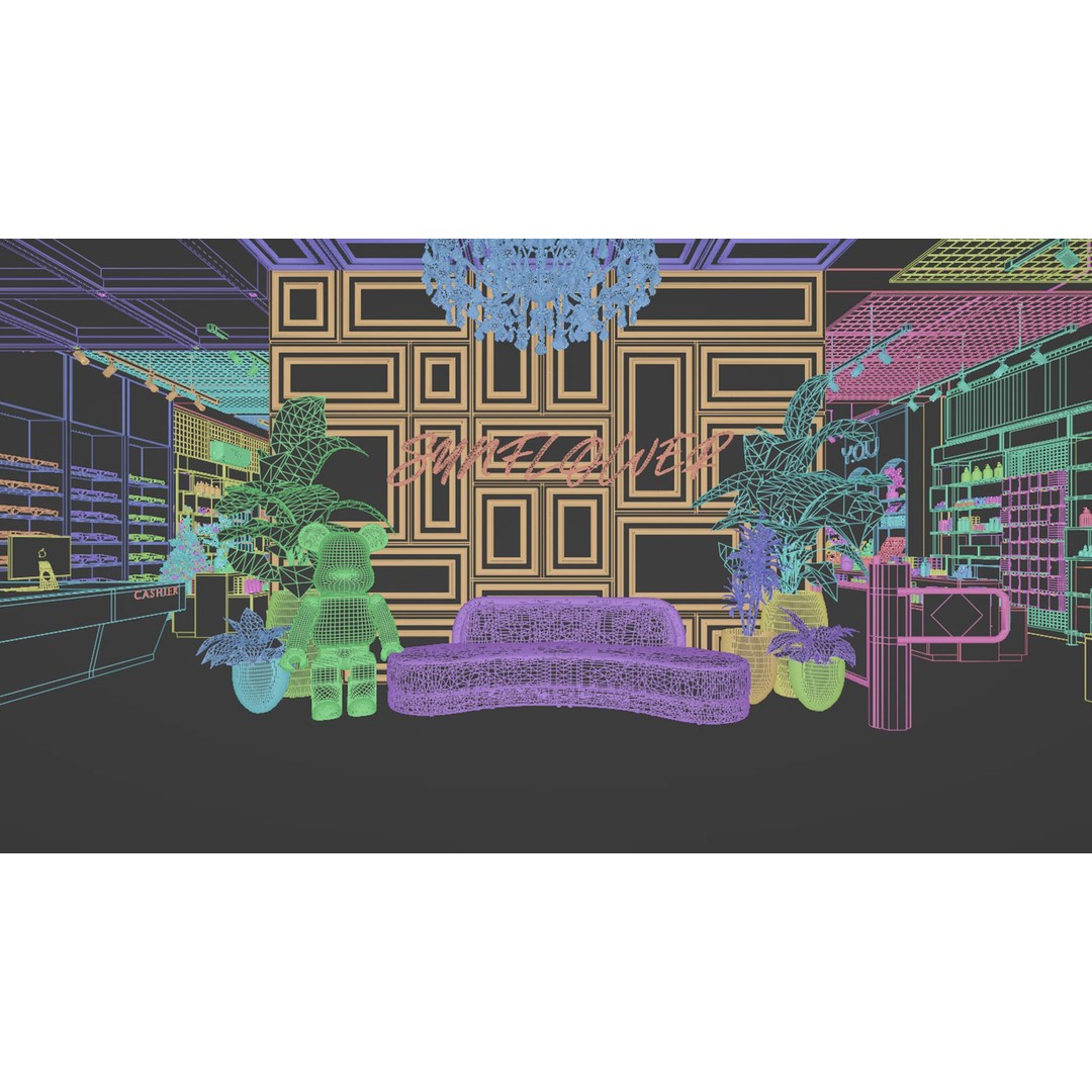 Cosmetic Store Scene 3D Model – PBR Interior Asset, Blender, FBX, OBJ - View 9