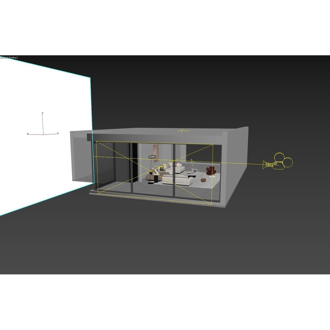 Living Room Interior Scene 3D Model – Modern Design with Textures, FBX - View 5