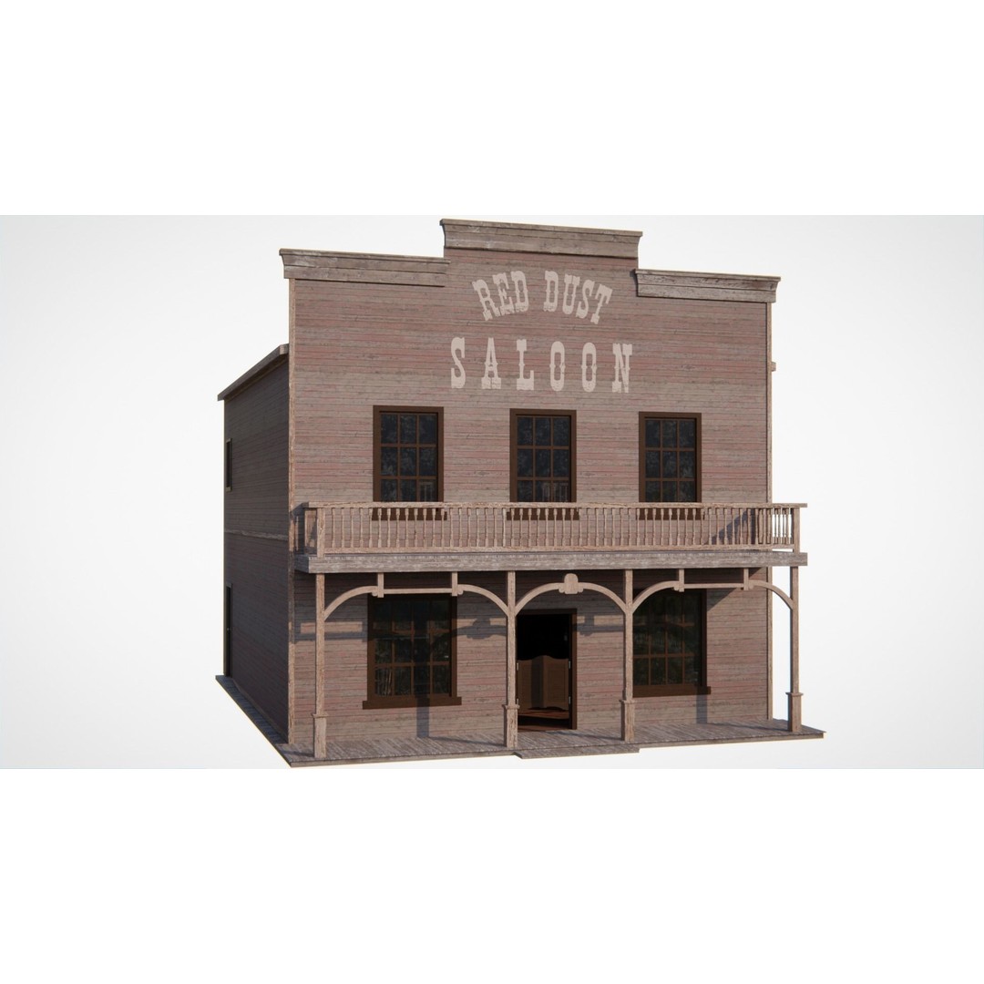 Western Saloon Interior 3D Model – Game Ready Scene with PBR Textures, Blender, FBX, OBJ - View 31