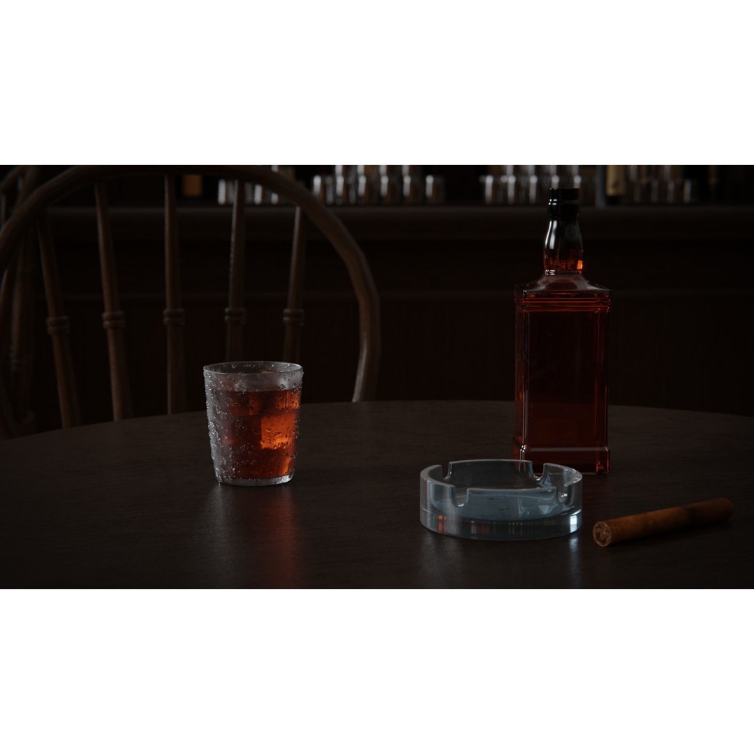 Western Saloon Interior 3D Model – Game Ready Scene with PBR Textures, Blender, FBX, OBJ - View 4
