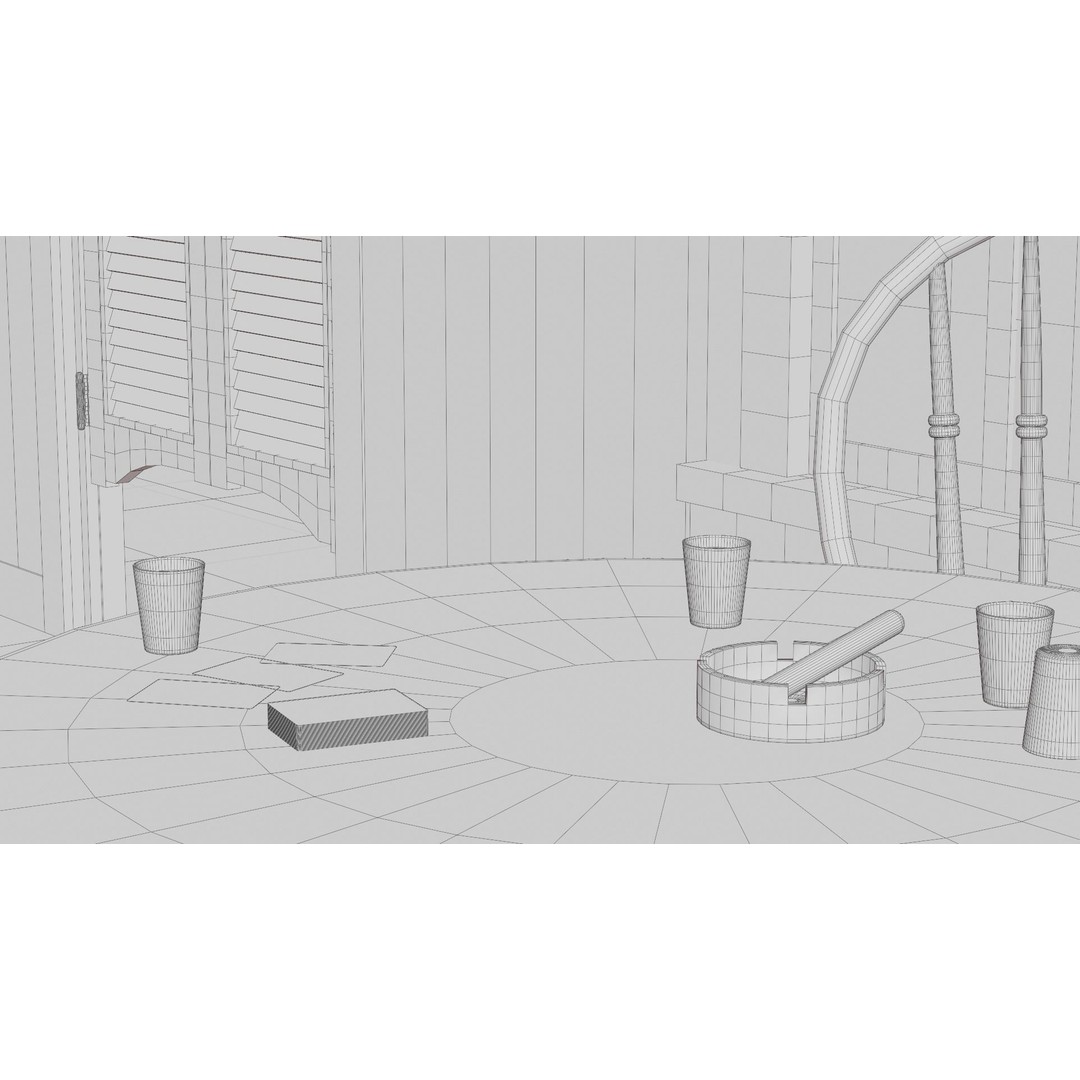 Western Saloon Interior 3D Model – Game Ready Scene with PBR Textures, Blender, FBX, OBJ - View 51