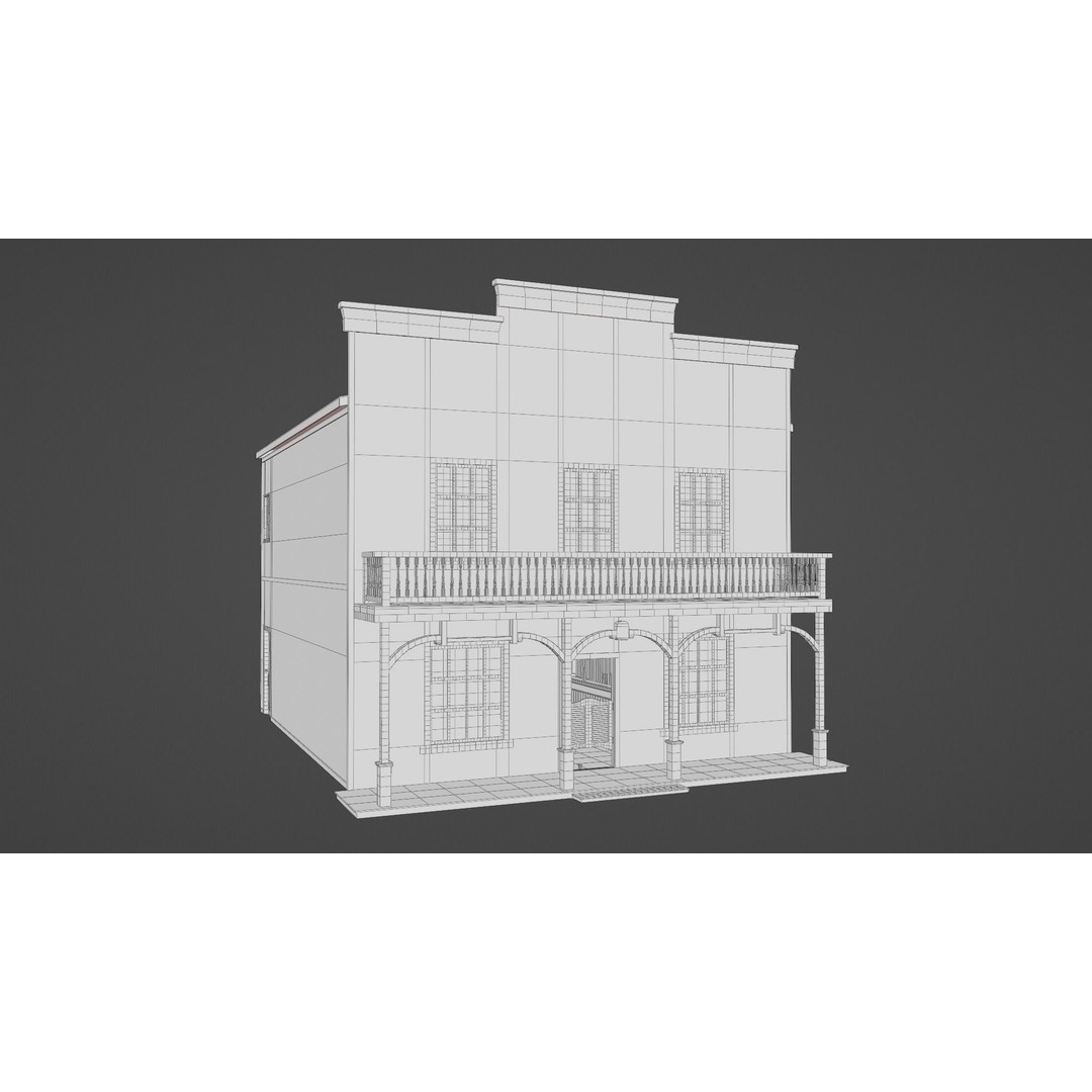Western Saloon Interior 3D Model – Game Ready Scene with PBR Textures, Blender, FBX, OBJ - View 55